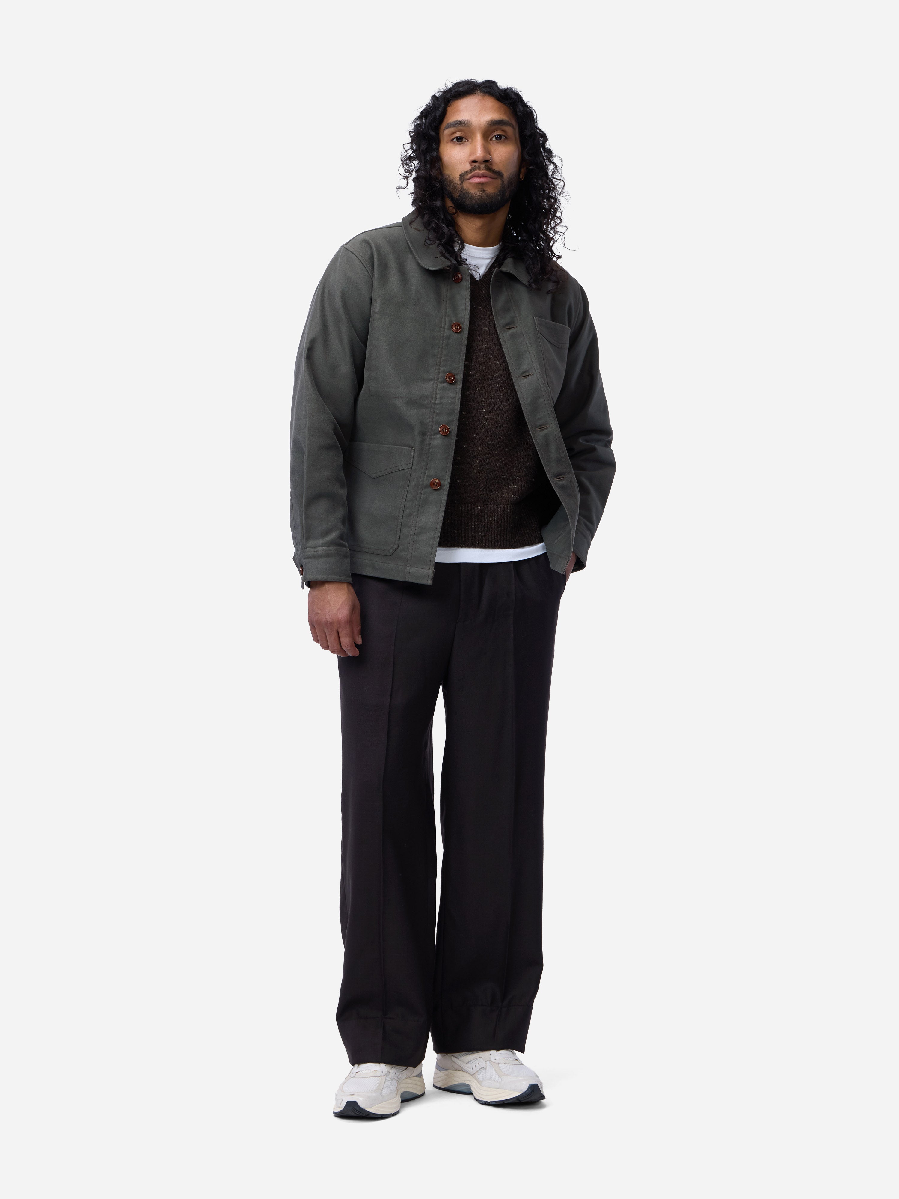 French Work Jacket ~ Grey Moleskin – 3sixteen