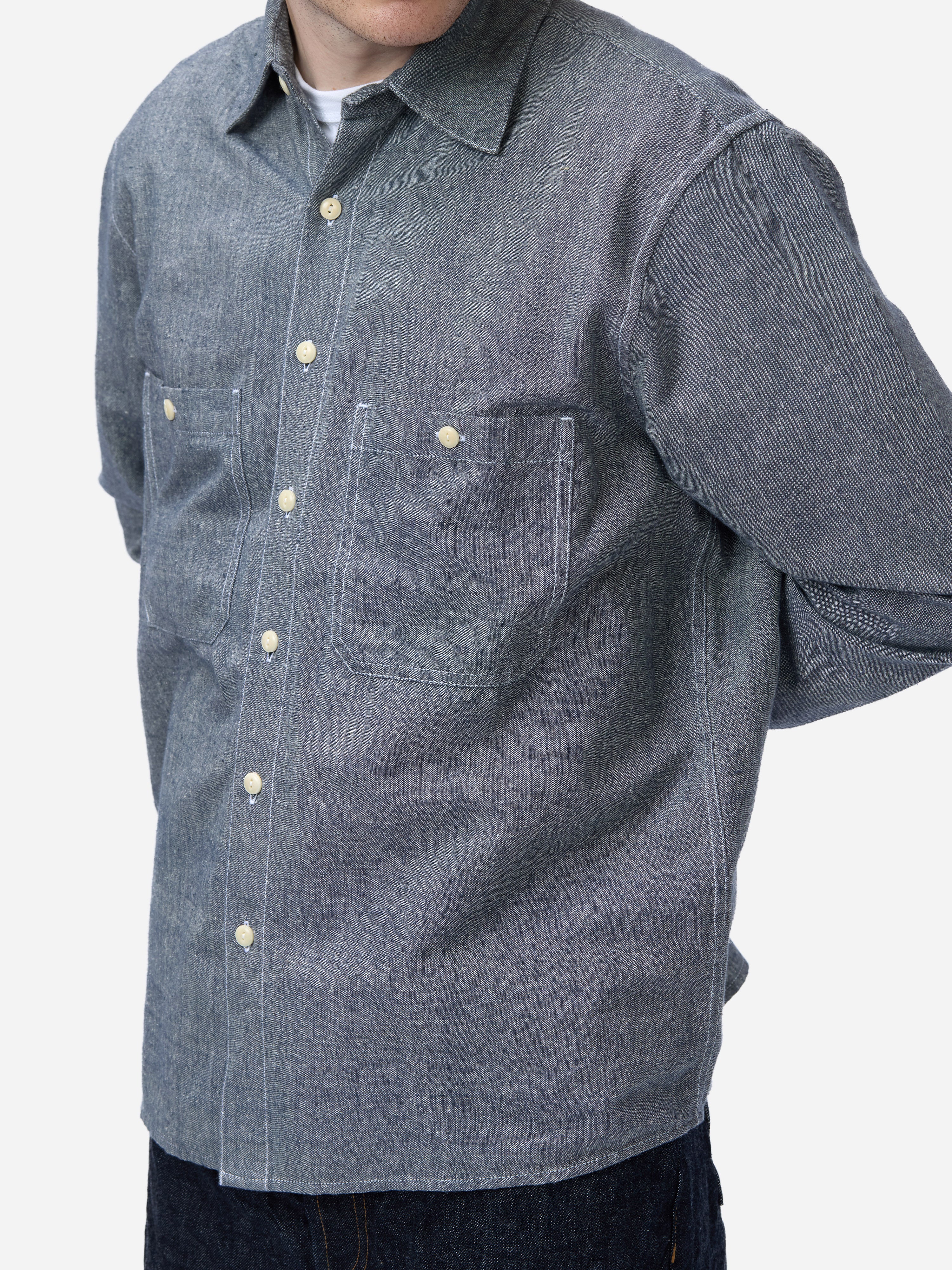 Utility Chambray Shirt ~ Handloom Silk Khadi – 3sixteen