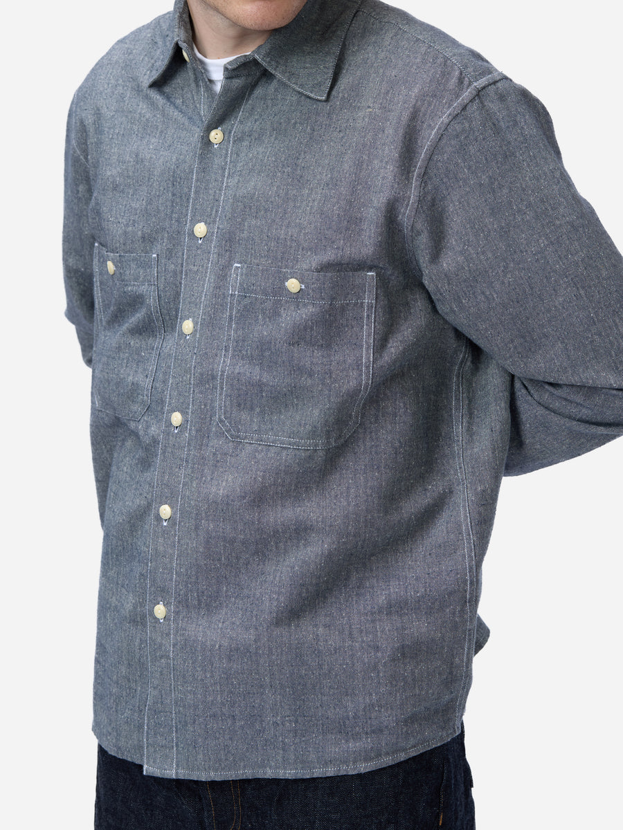 Utility Chambray Shirt ~ Handloom Silk Khadi