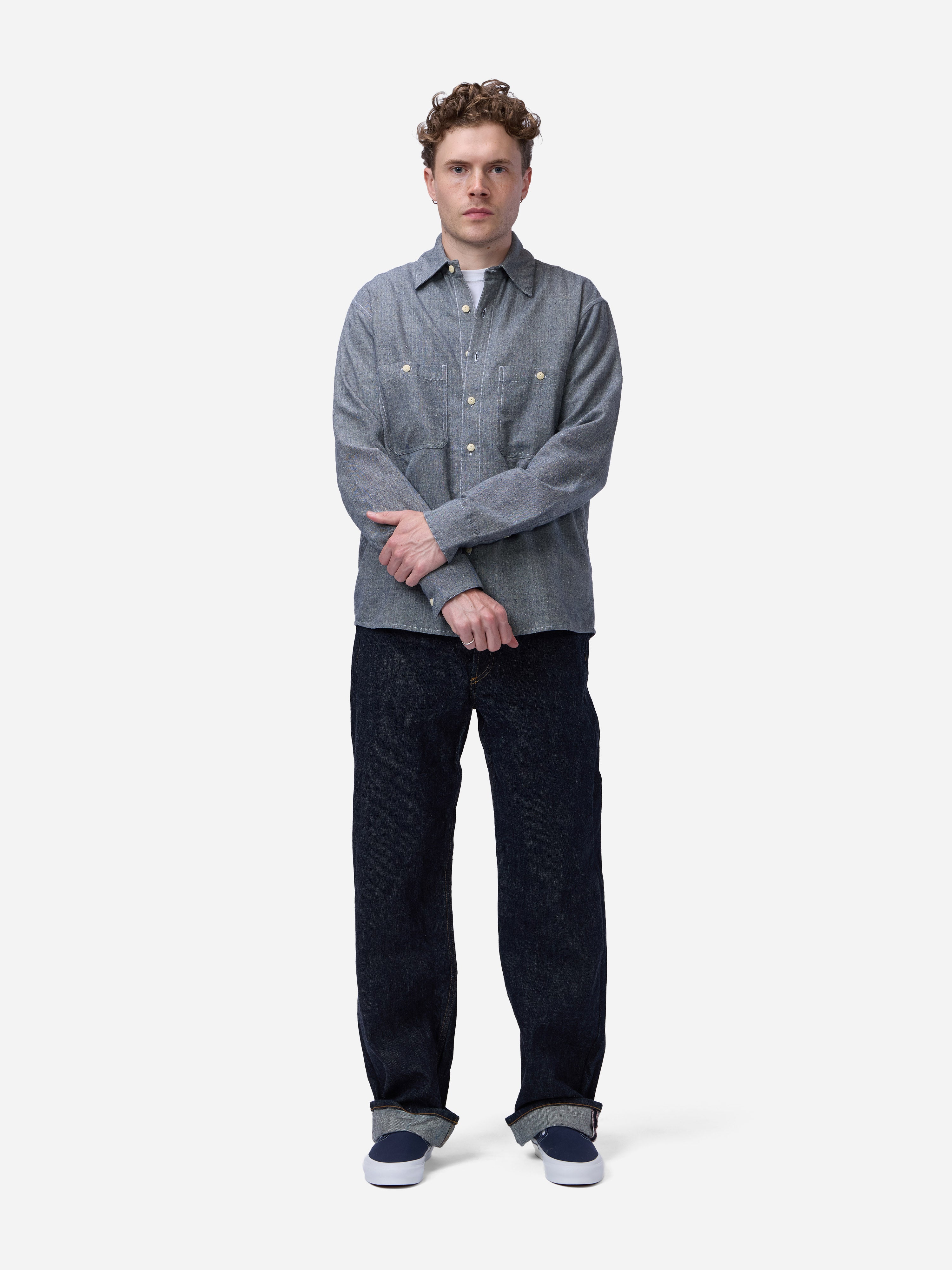 Utility Chambray Shirt ~ Handloom Silk Khadi – 3sixteen