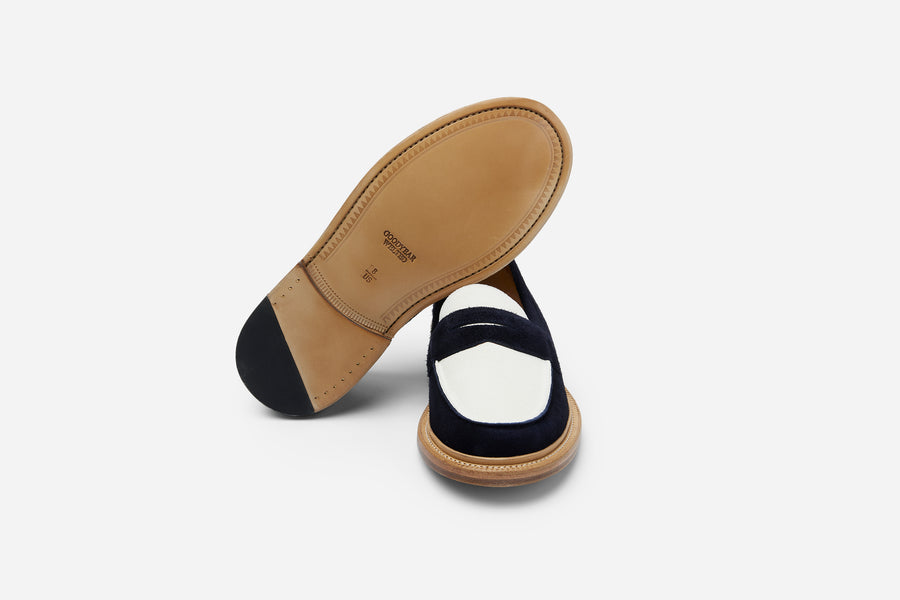 20th Anniversary Loafer ~ Navy/Cream Suede