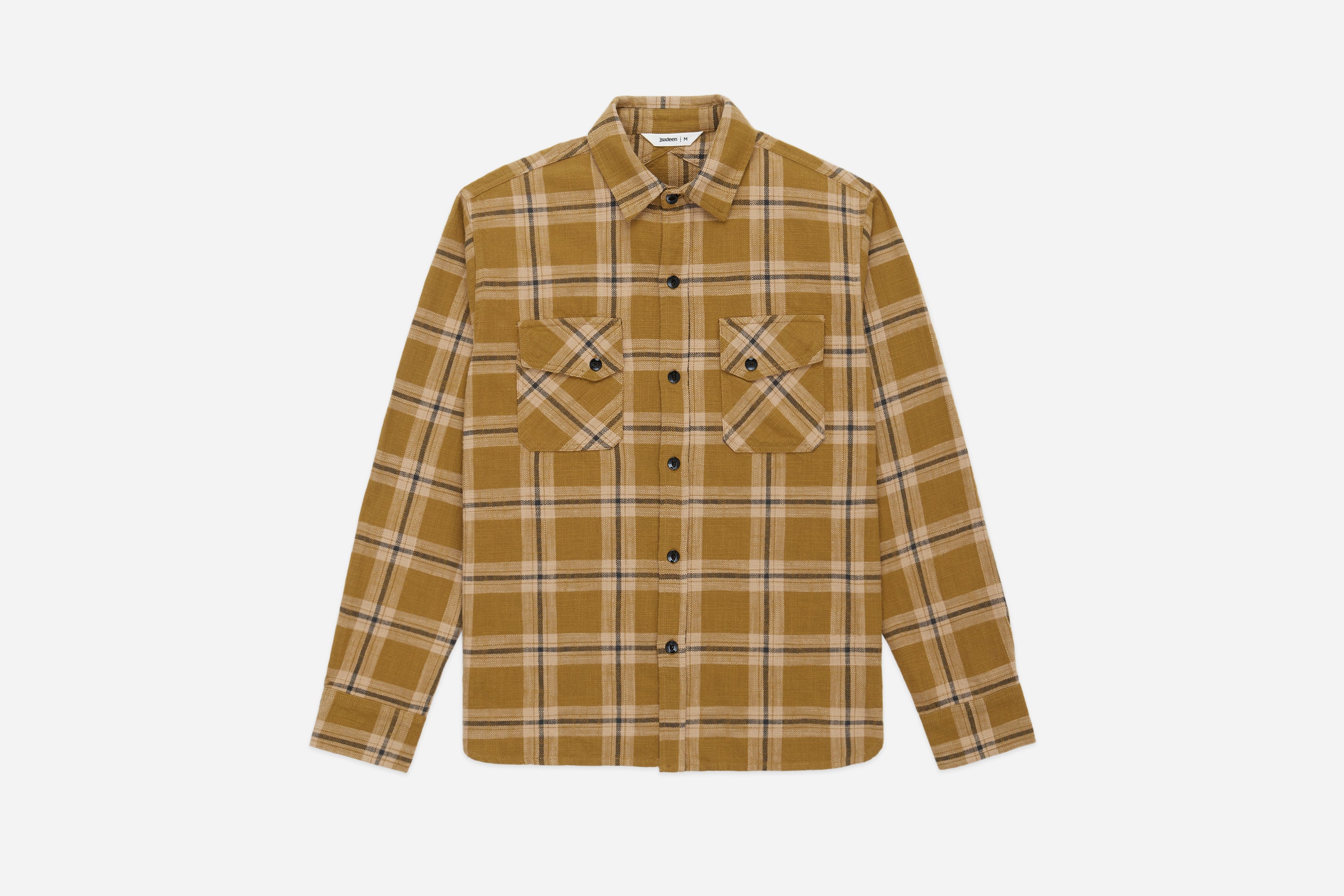 Crosscut Flannel ~ Coyote Slub Check – 3sixteen