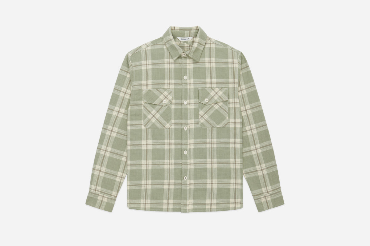 Crosscut Flannel Seafoam Slub Check 3sixteen