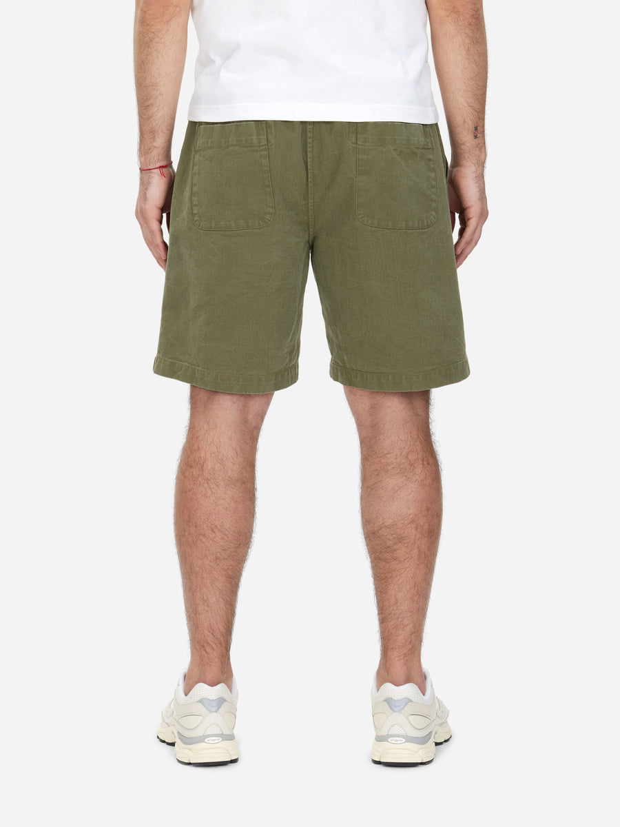 Drawstring Shorts ~ Olive Twill