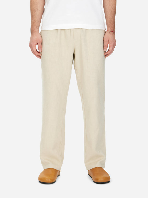 Easy Pant ~ Alabaster Cotton/Linen – 3sixteen