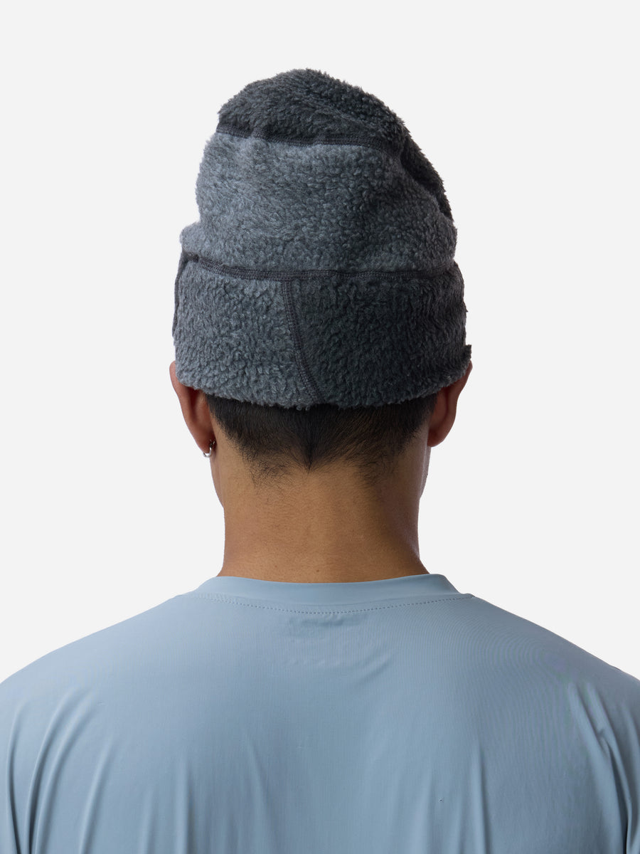 Fleece Patchwork Beanie ~ Charcoal