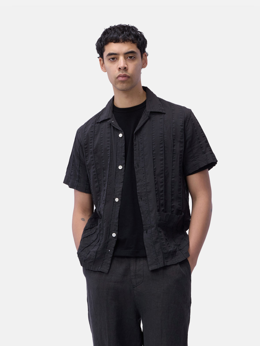 Cabana Shirt ~ Charcoal Rope Stripe