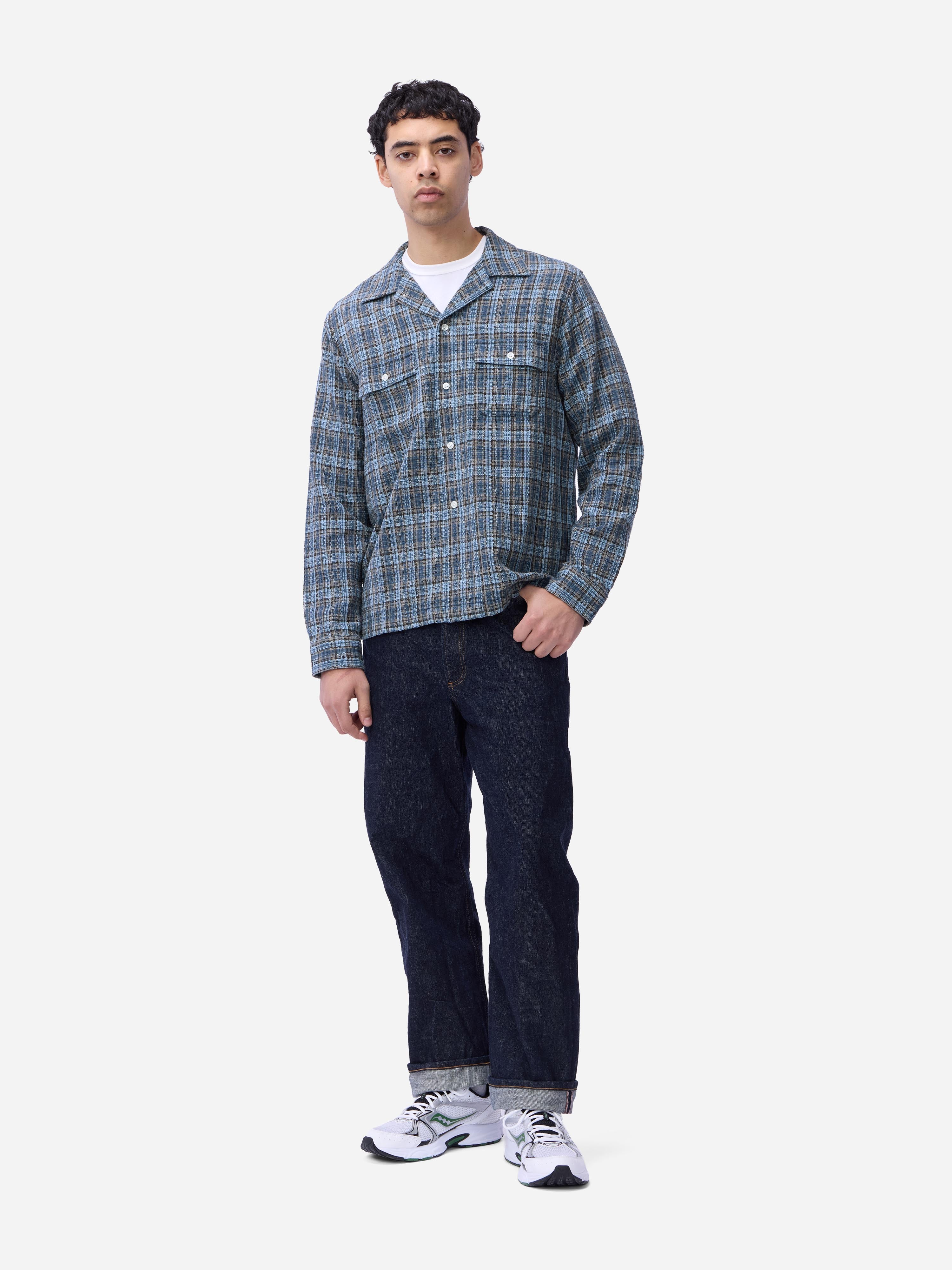 Camp Shirt ~ Blue Dobby Plaid – 3sixteen