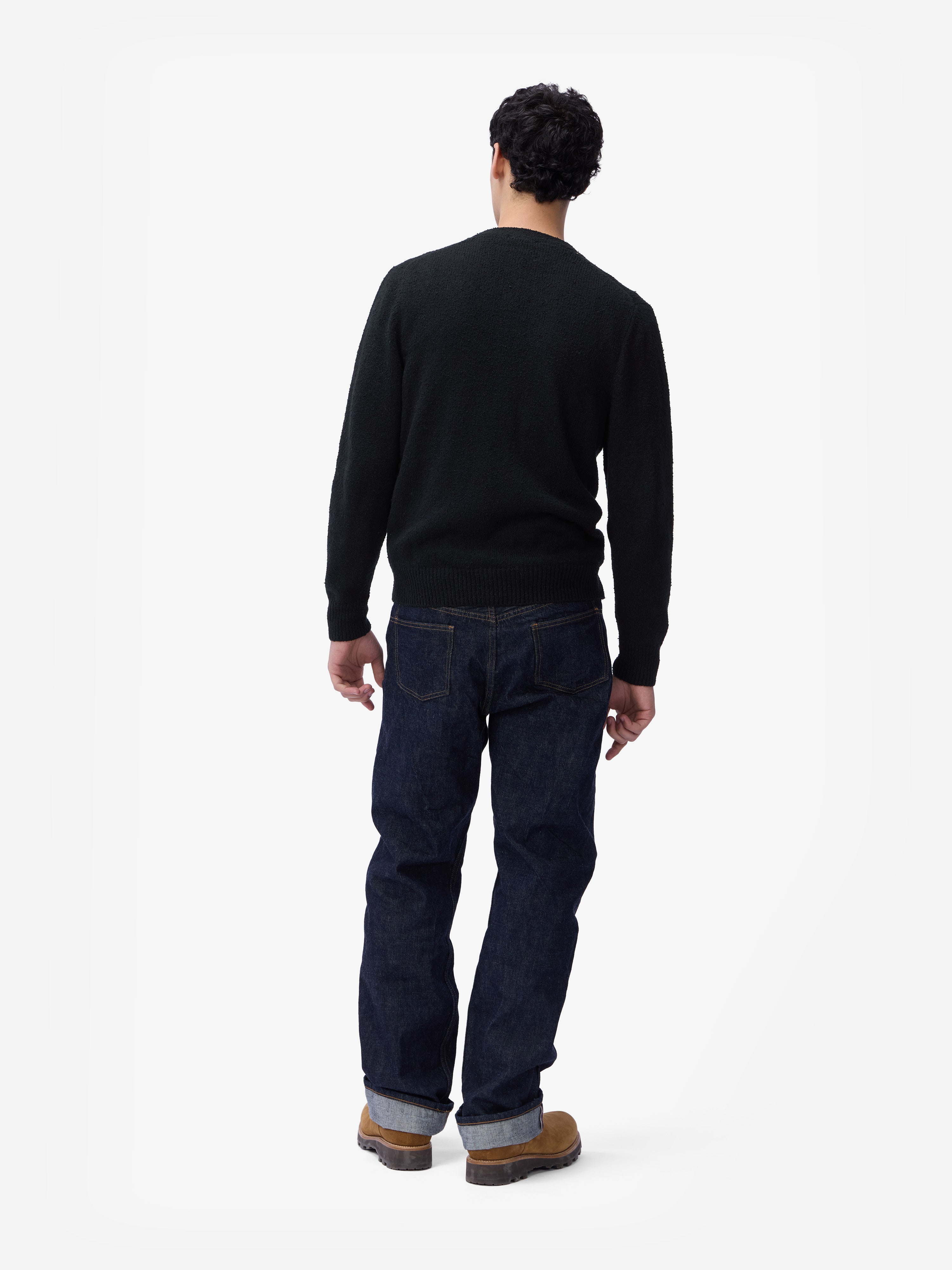 Classic Cardigan ~ Black Boucle – 3sixteen