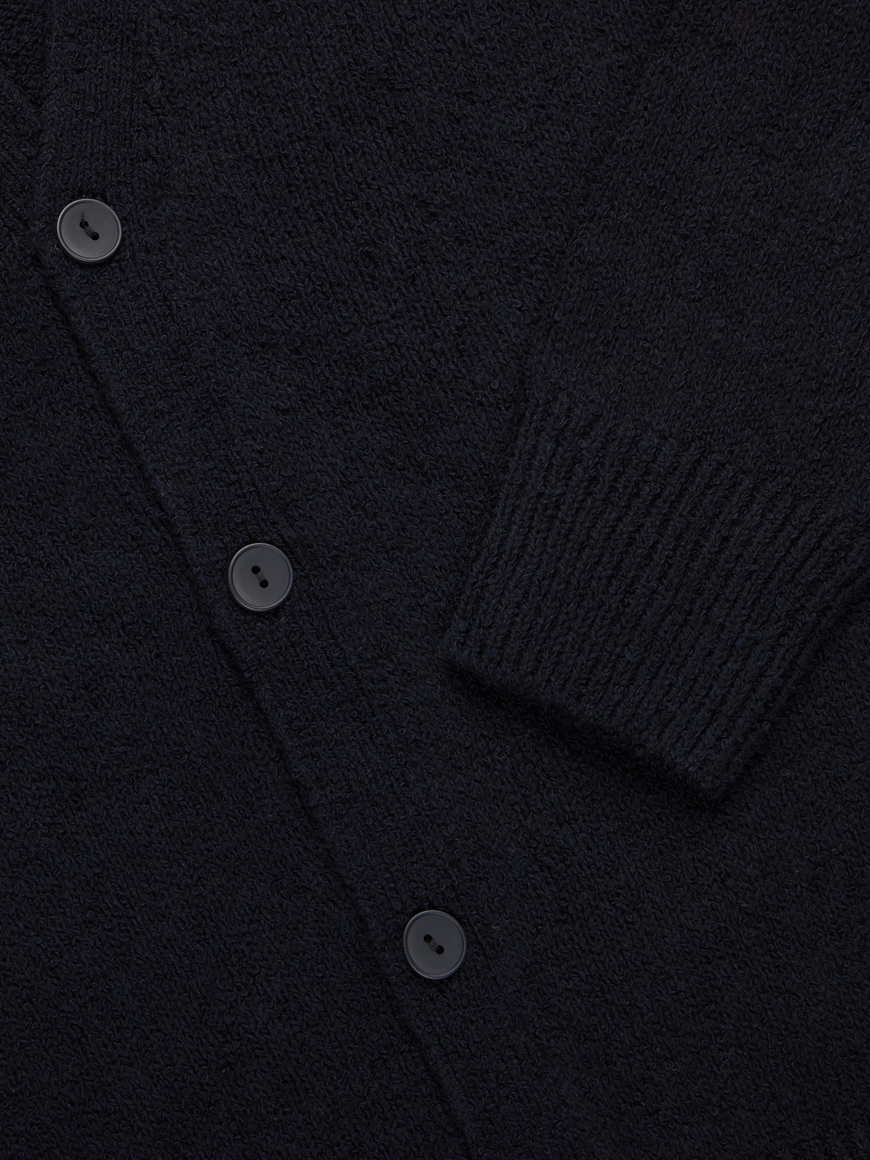 Classic Cardigan ~ Black Boucle – 3sixteen