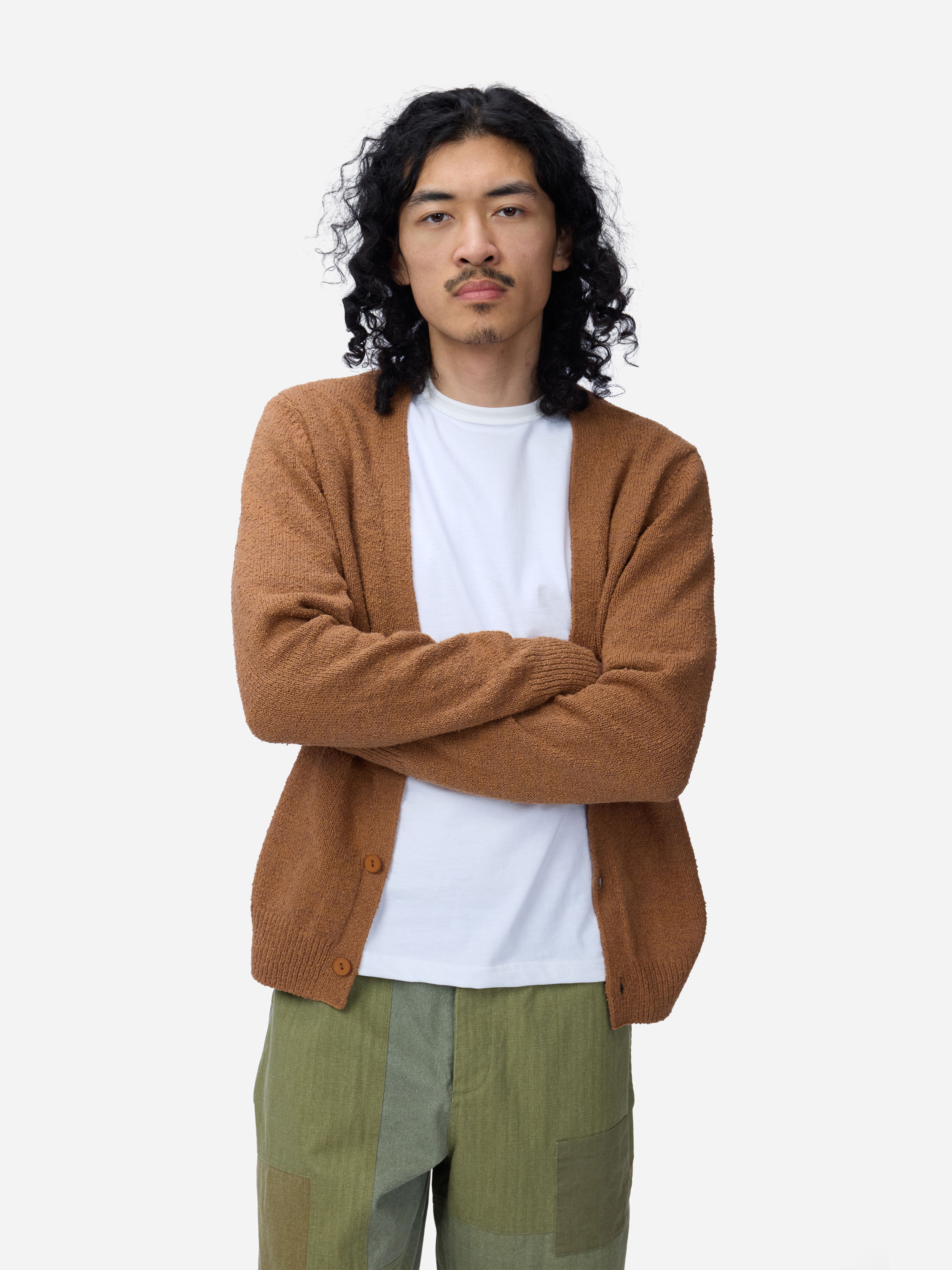 Classic Cardigan ~ Ochre Boucle – 3sixteen