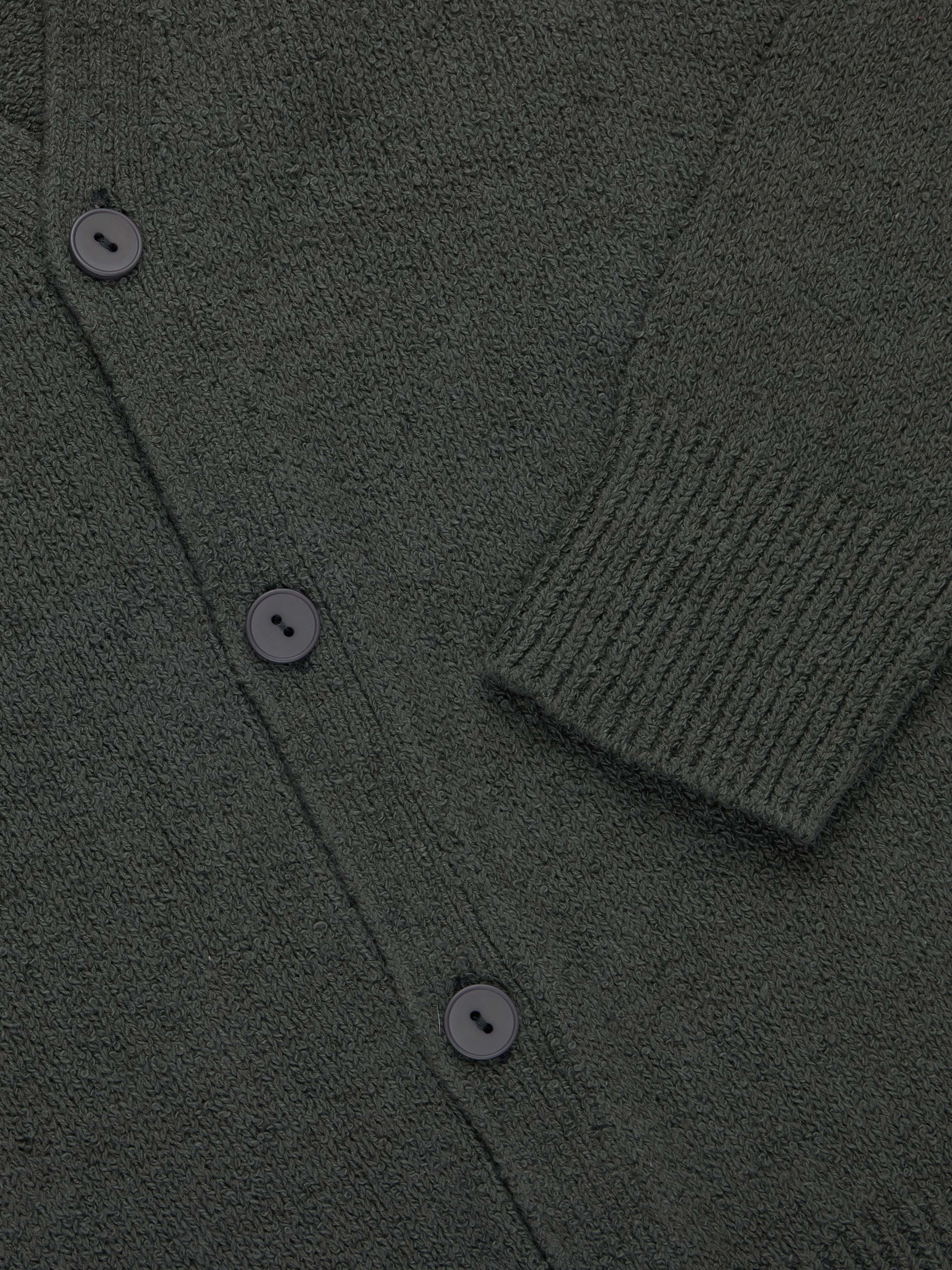 Classic Cardigan ~ Olive Boucle – 3sixteen