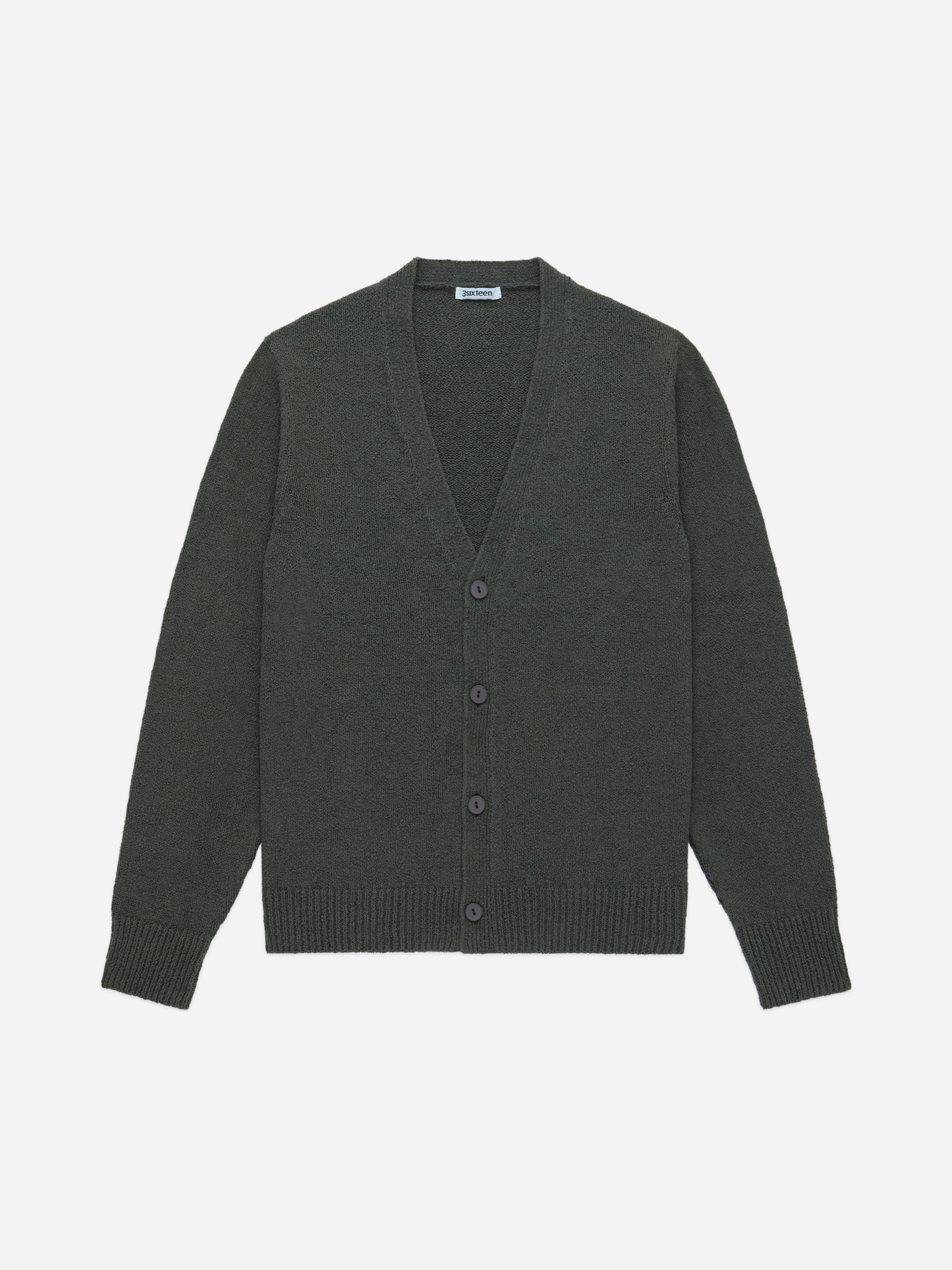 Classic Cardigan ~ Olive Boucle – 3sixteen