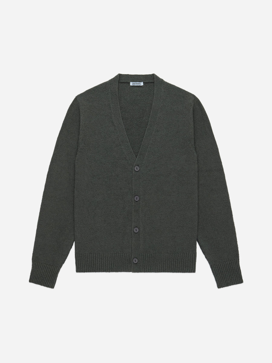 Classic Cardigan ~ Olive Boucle