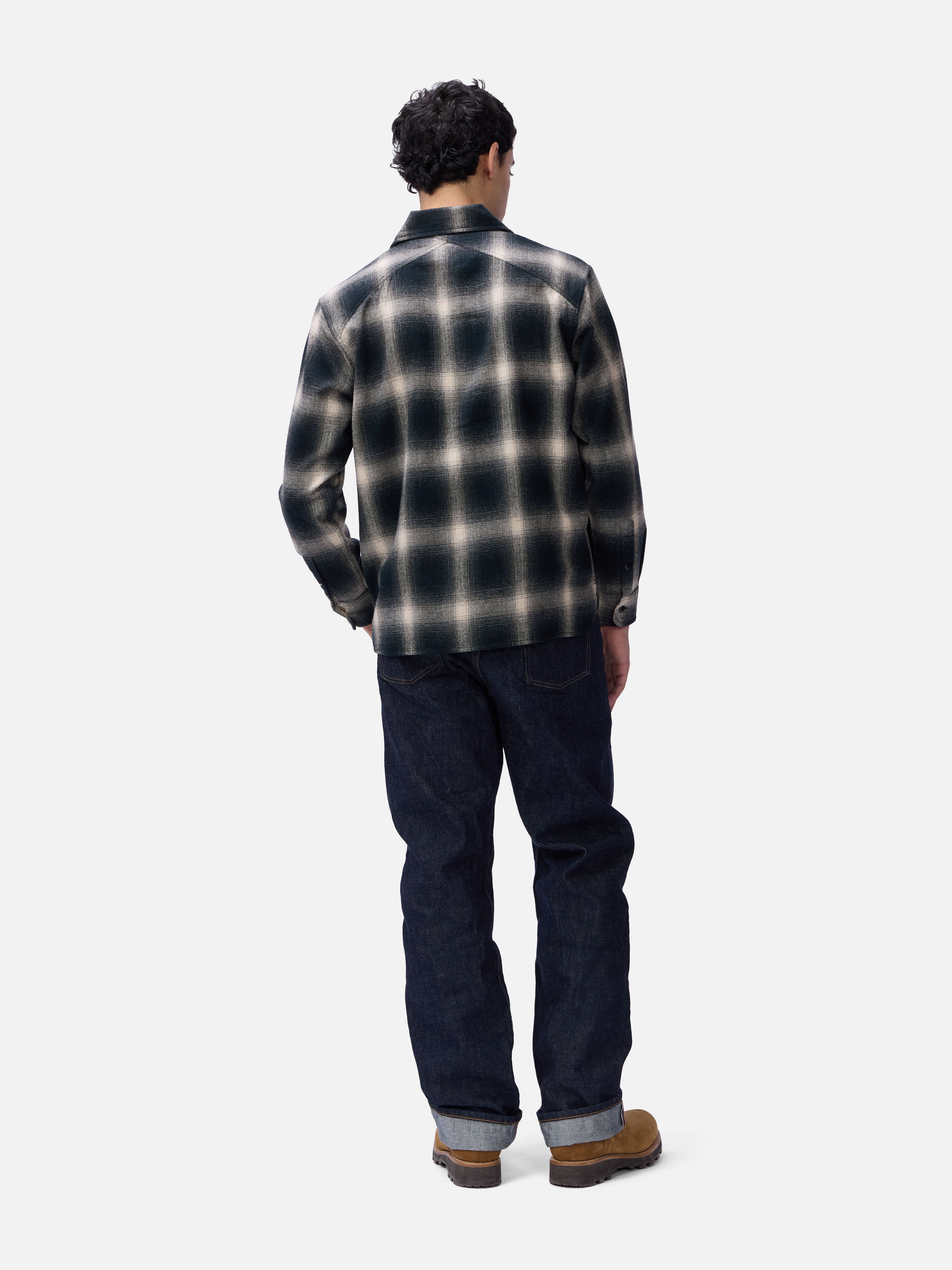 Crosscut Flannel ~ Black Ombre Plaid – 3sixteen
