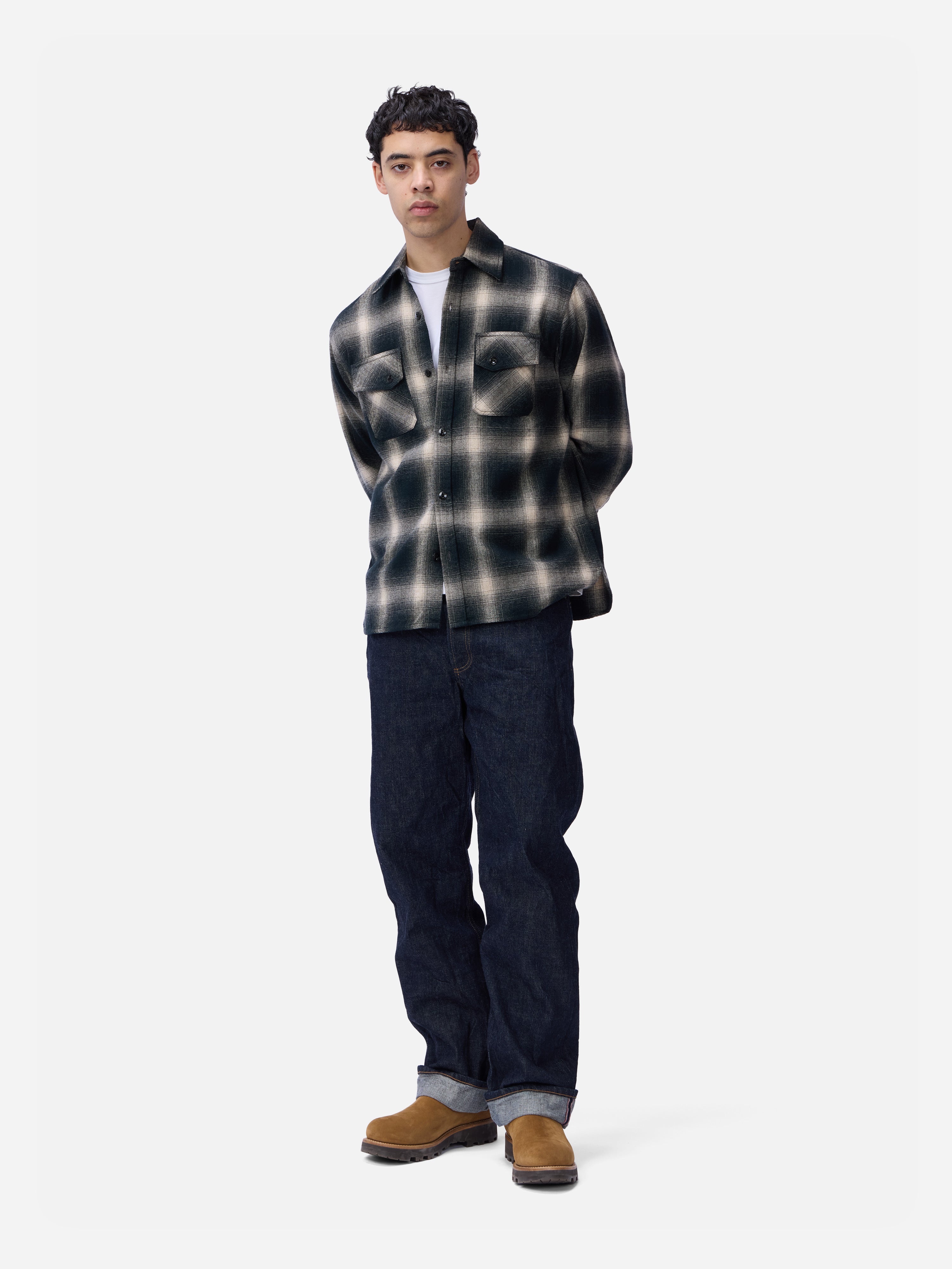 Crosscut Flannel ~ Black Ombre Plaid – 3sixteen