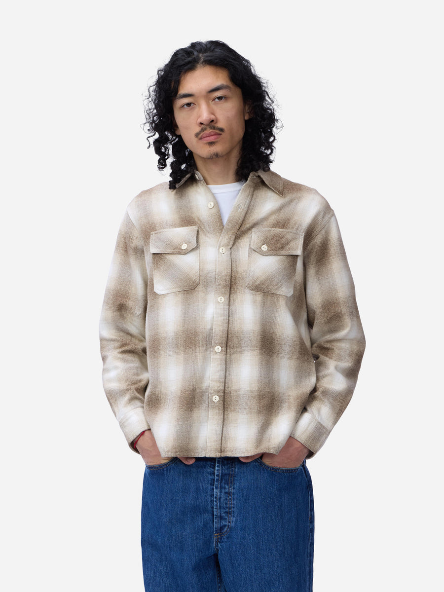 Crosscut Flannel ~ Sand Ombre Plaid