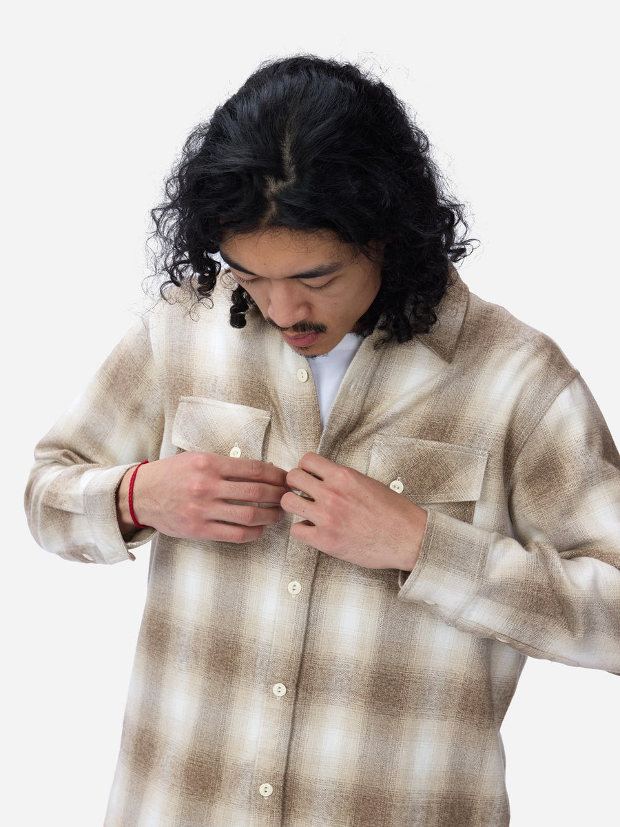 Crosscut Flannel ~ Sand Ombre Plaid