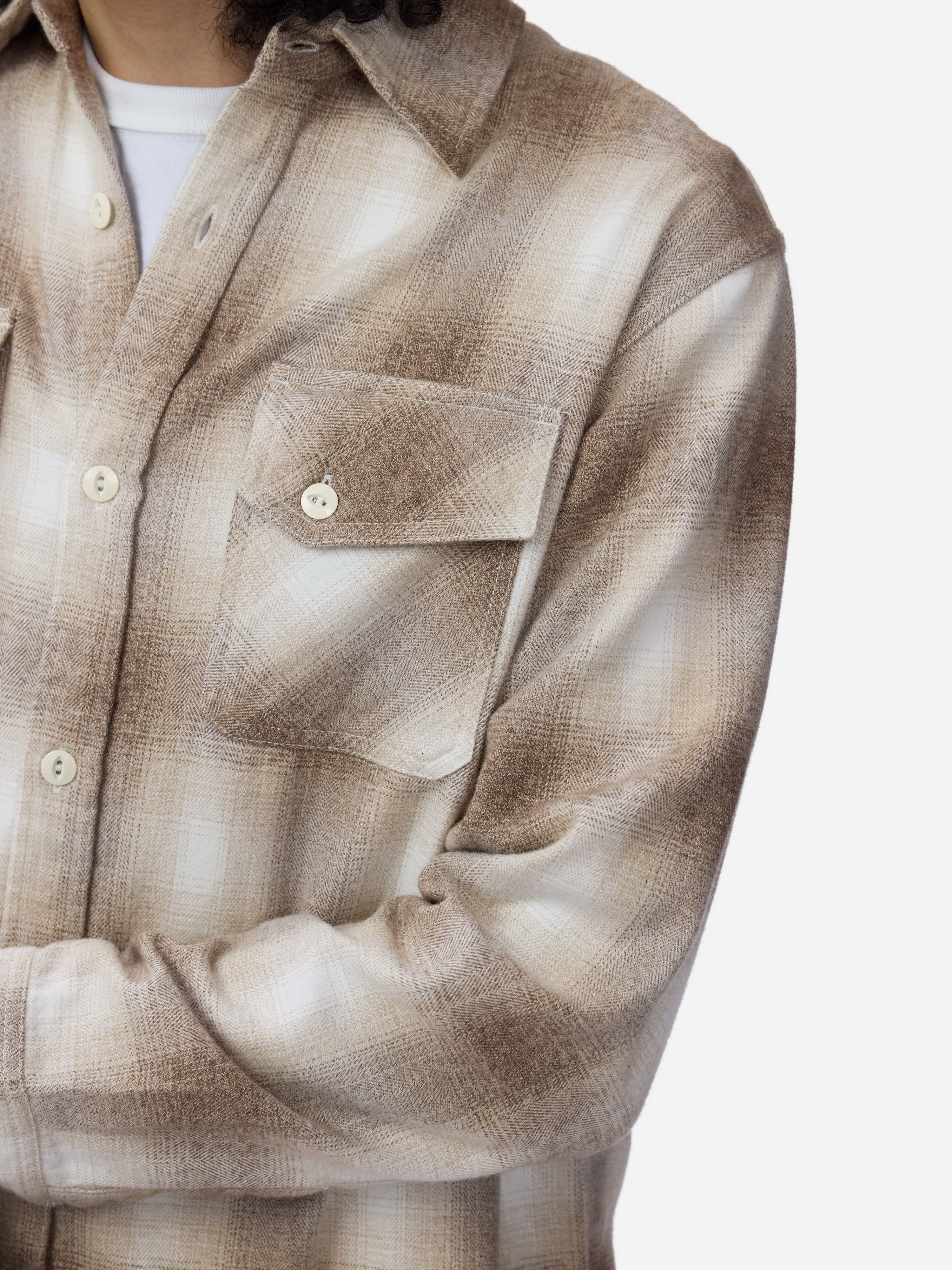 Crosscut Flannel ~ Sand Ombre Plaid – 3sixteen