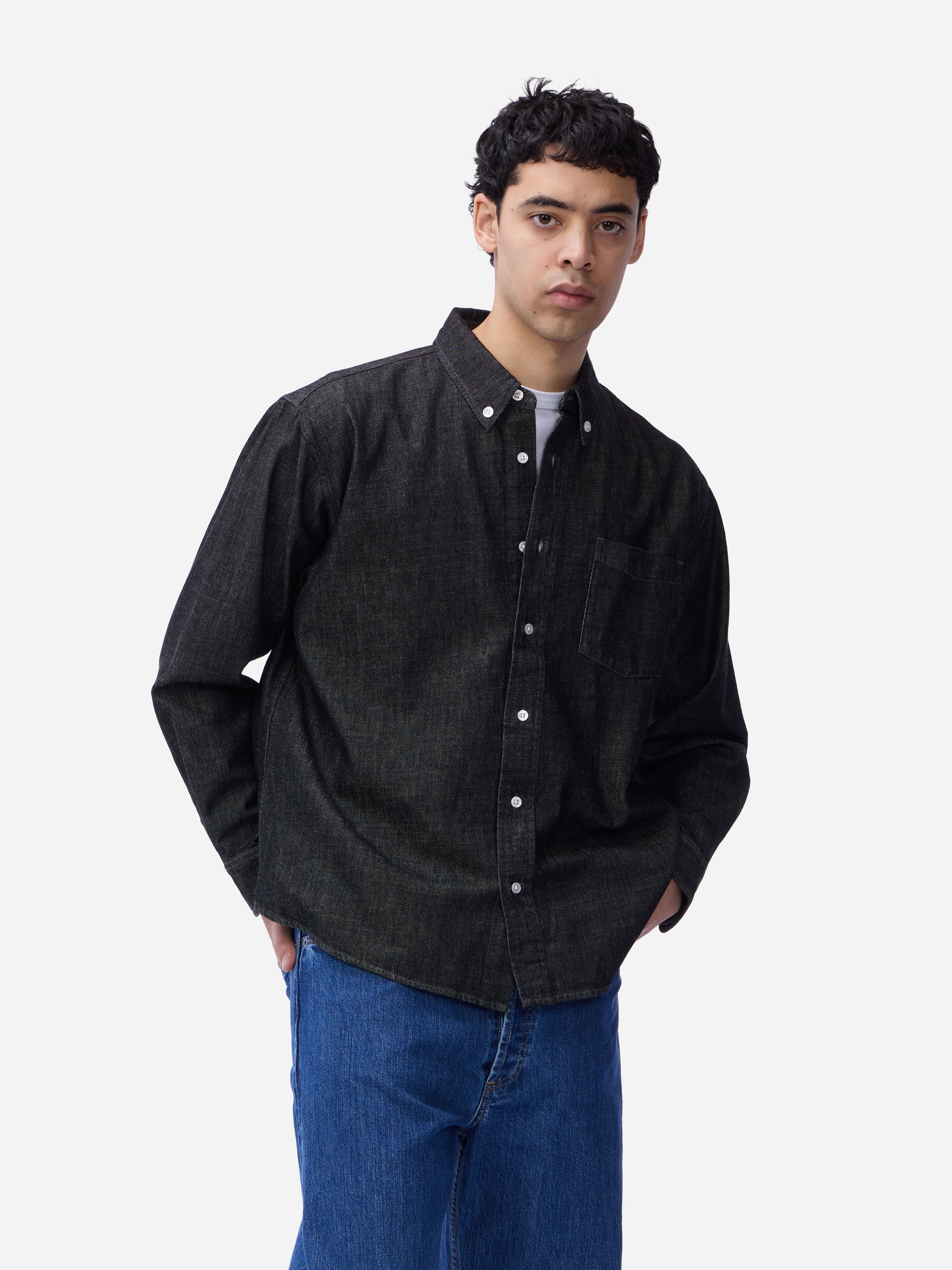 Denim BD Shirt ~ Black/White – 3sixteen