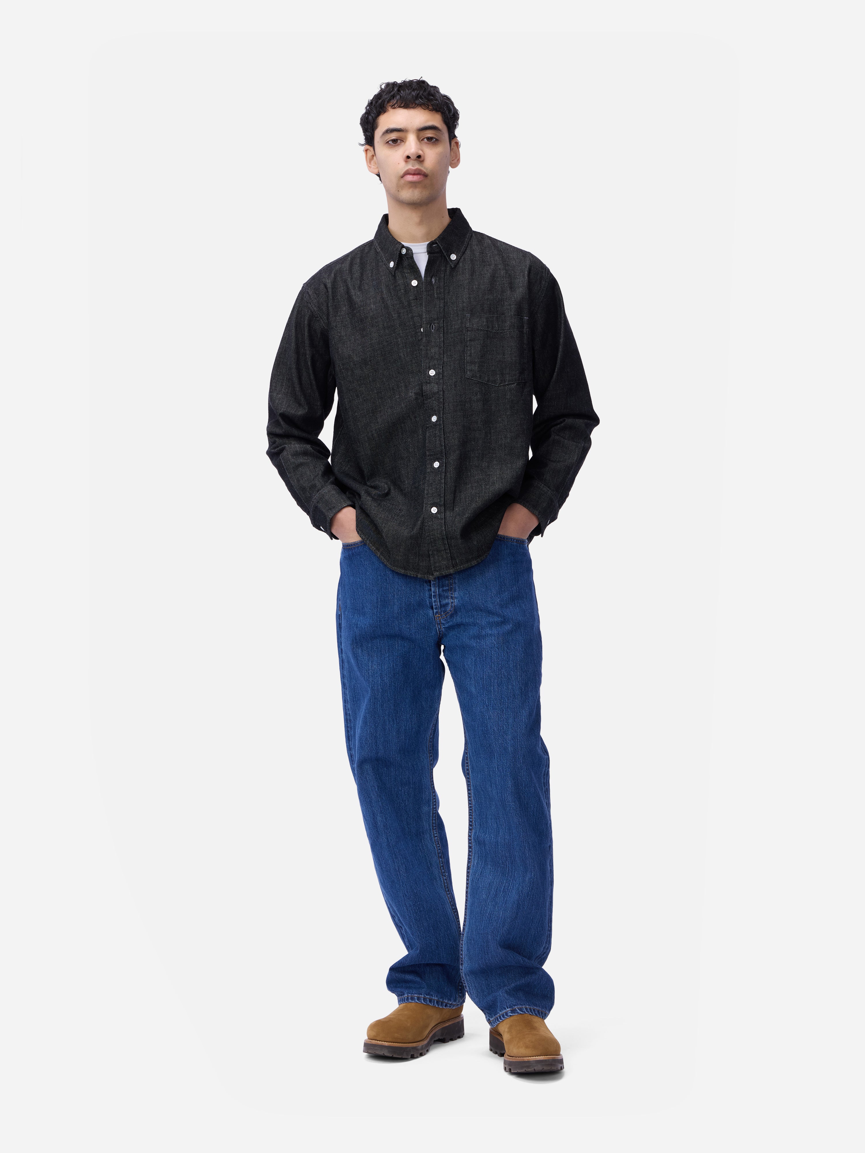 Denim BD Shirt ~ Black/White – 3sixteen