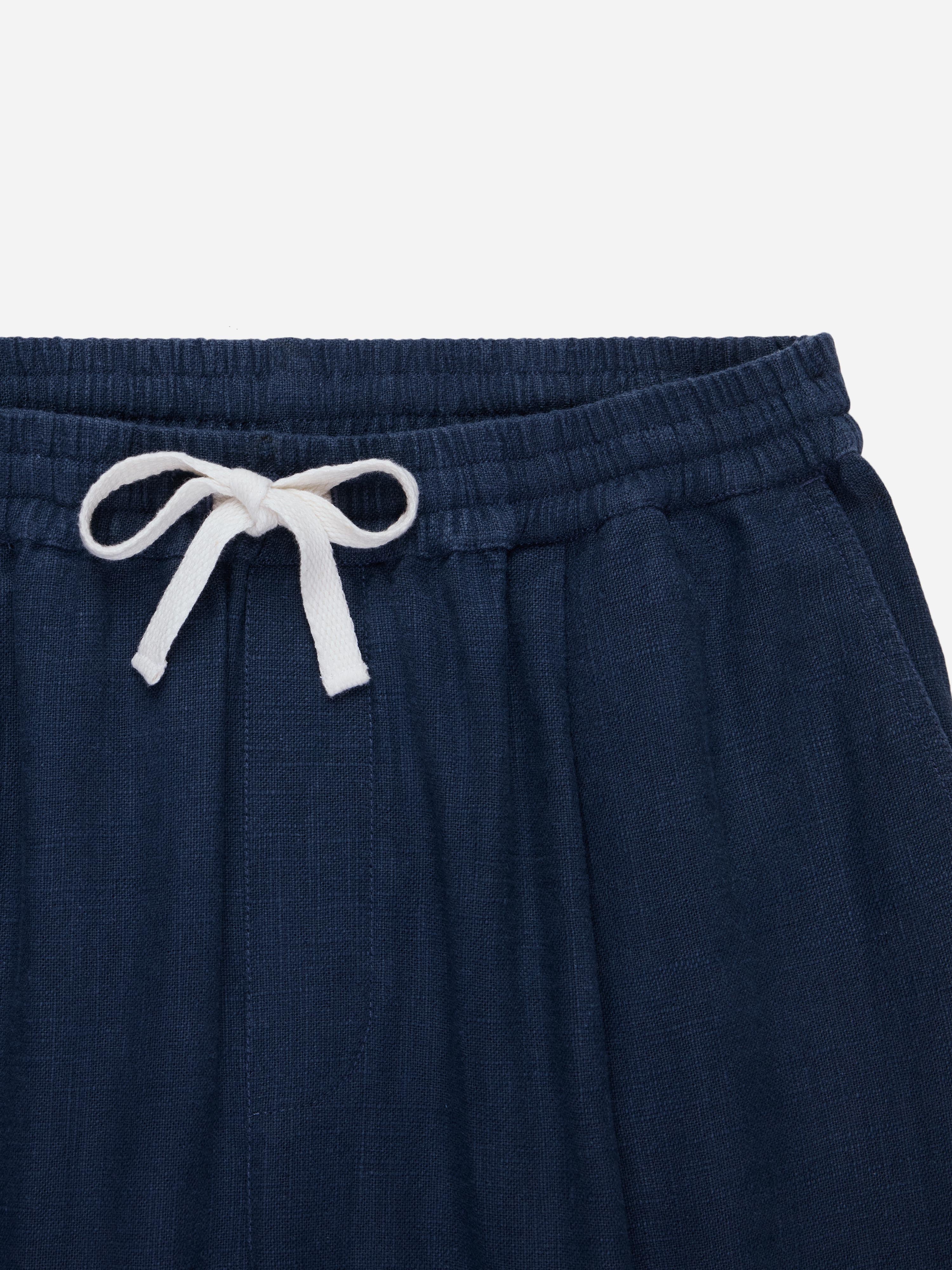 Drawstring Short ~ Navy Linen – 3sixteen