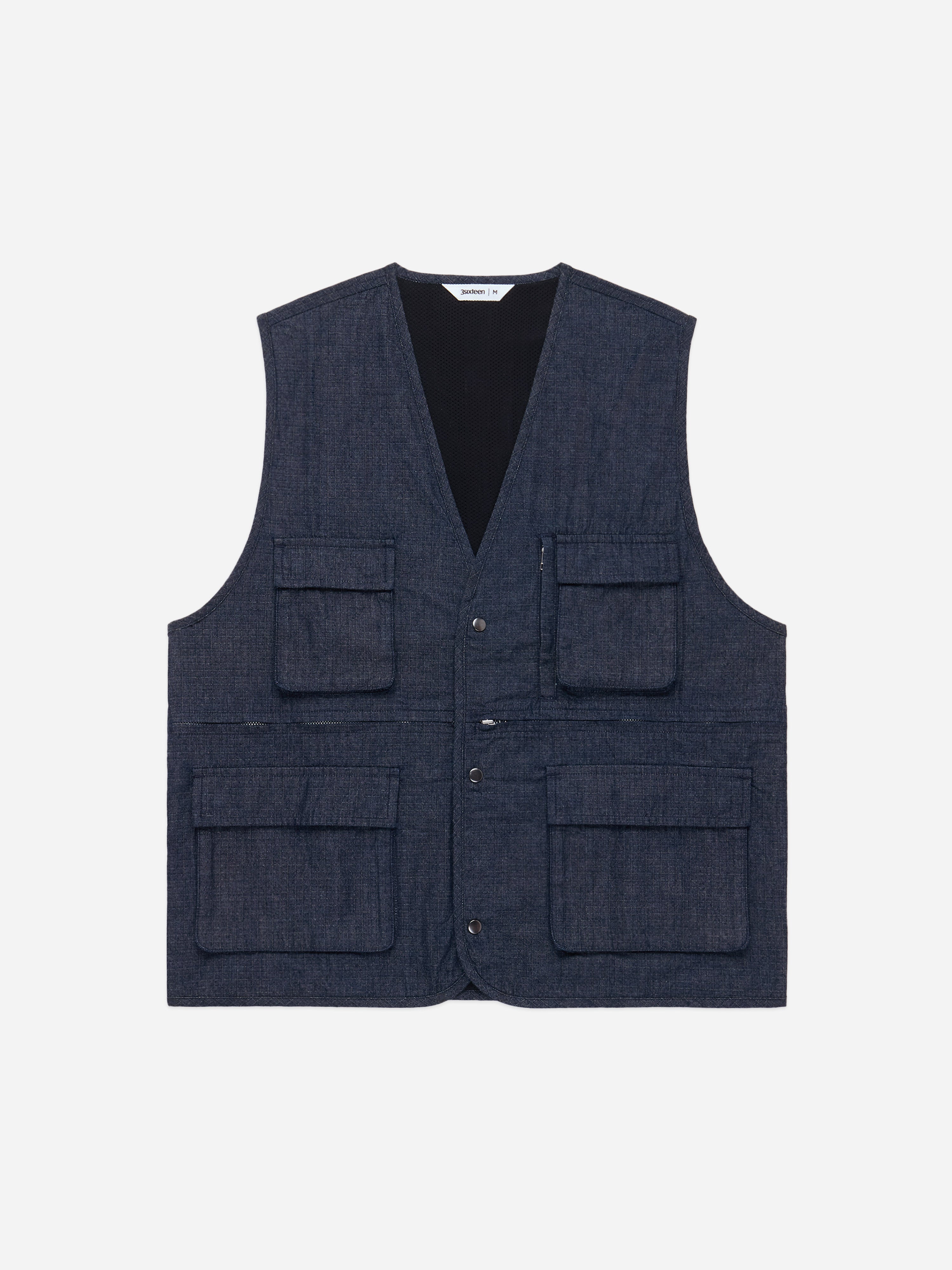 BUTCHER PRODUCTS “FIELD VEST” size36 Field Vest ~ Indigo Ripstop – 3sixteen