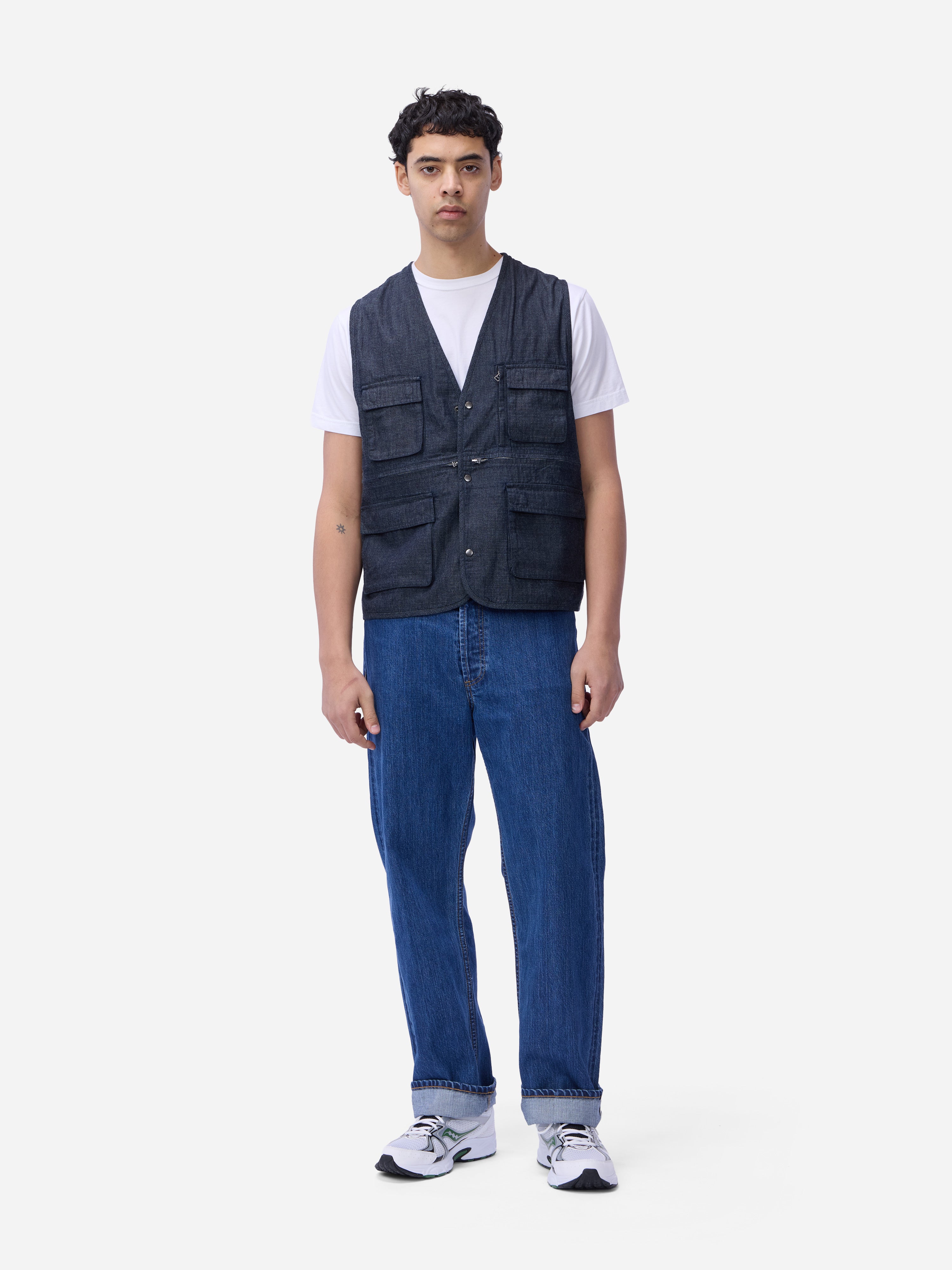 BUTCHER PRODUCTS “FIELD VEST” size36 Field Vest ~ Indigo Ripstop – 3sixteen