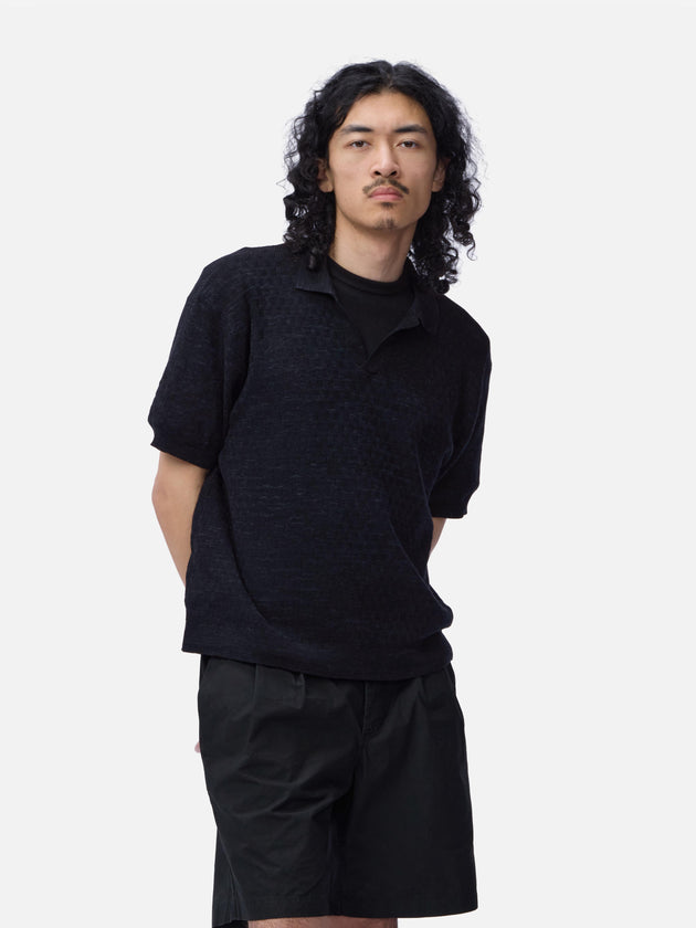 【ok.soon】polo knit ブラック サイズ1 3S_SS26_KNIT_POLO-