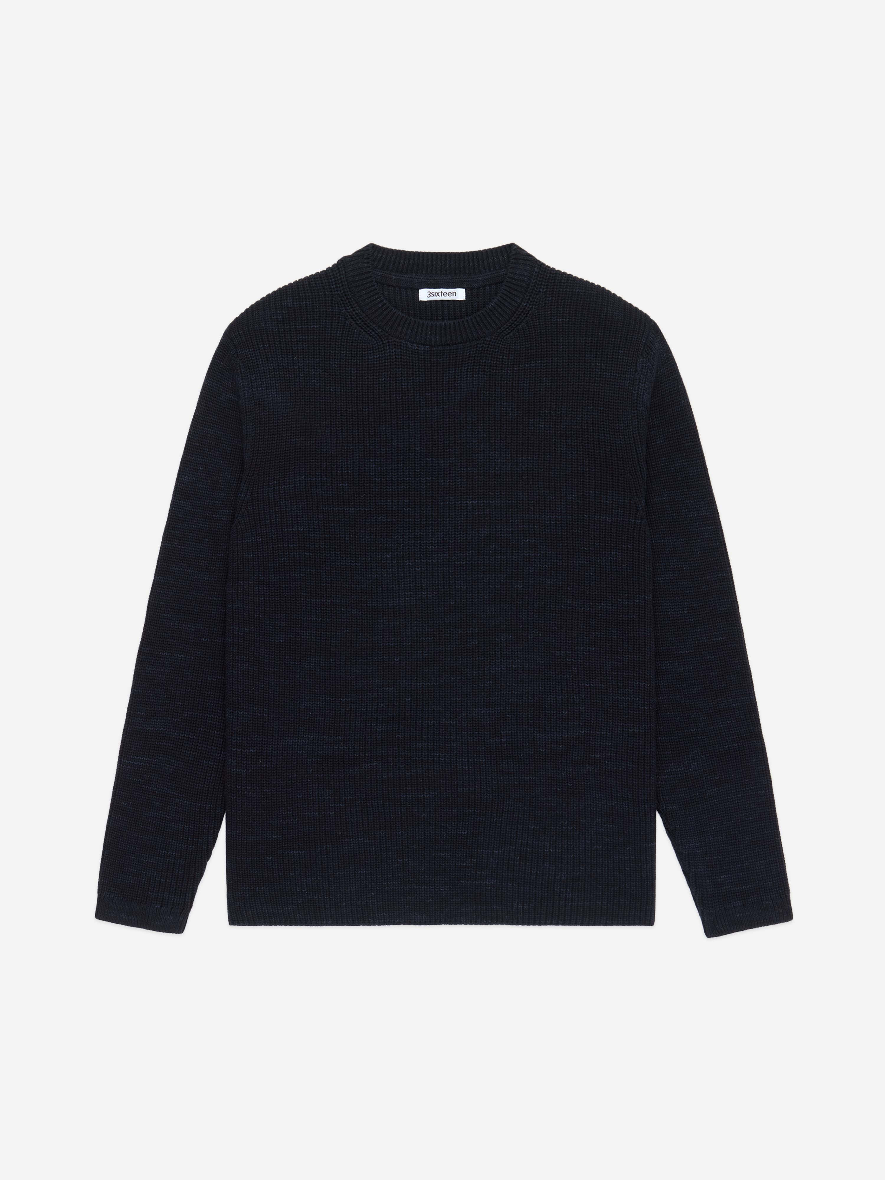 Long Sleeve Knit T-shirt ~ Vintage Black – 3sixteen
