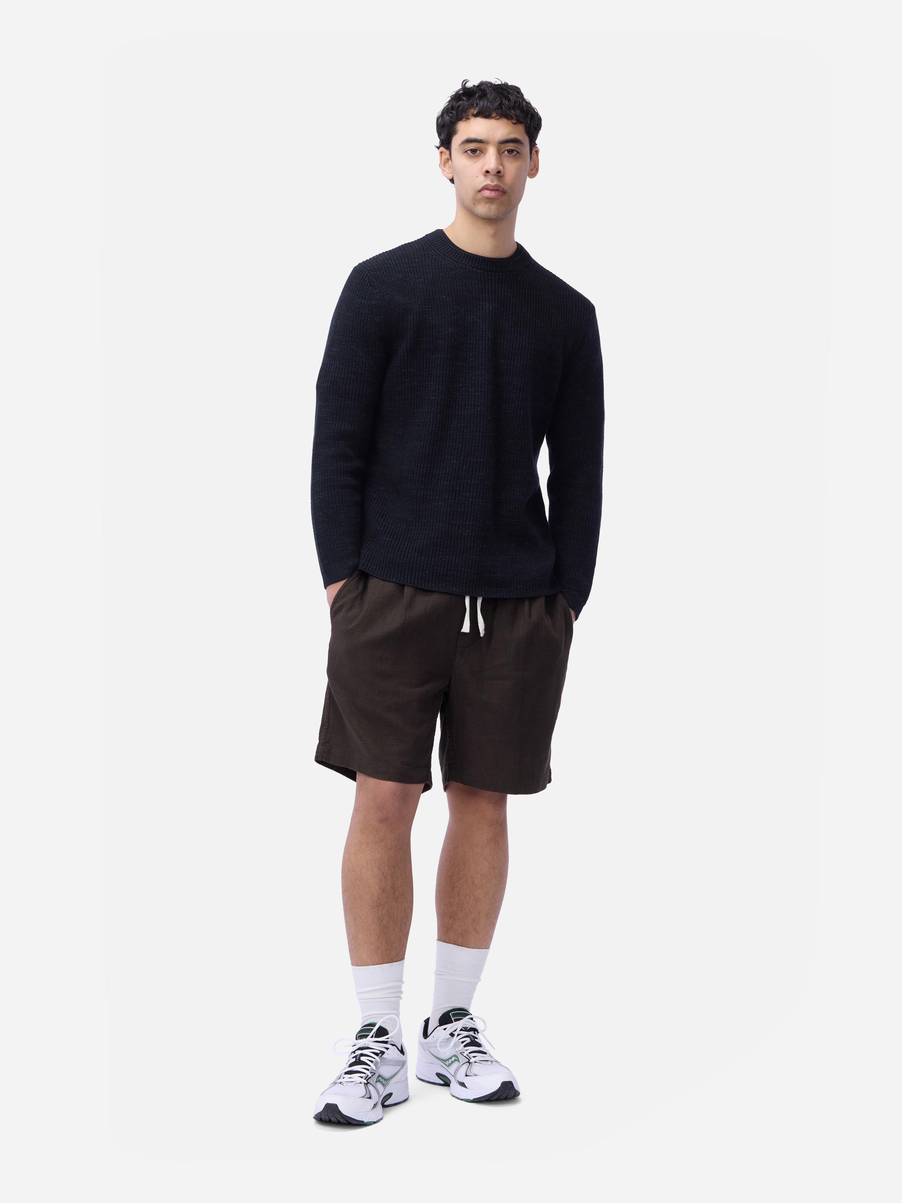 Long Sleeve Knit T-shirt ~ Vintage Black – 3sixteen