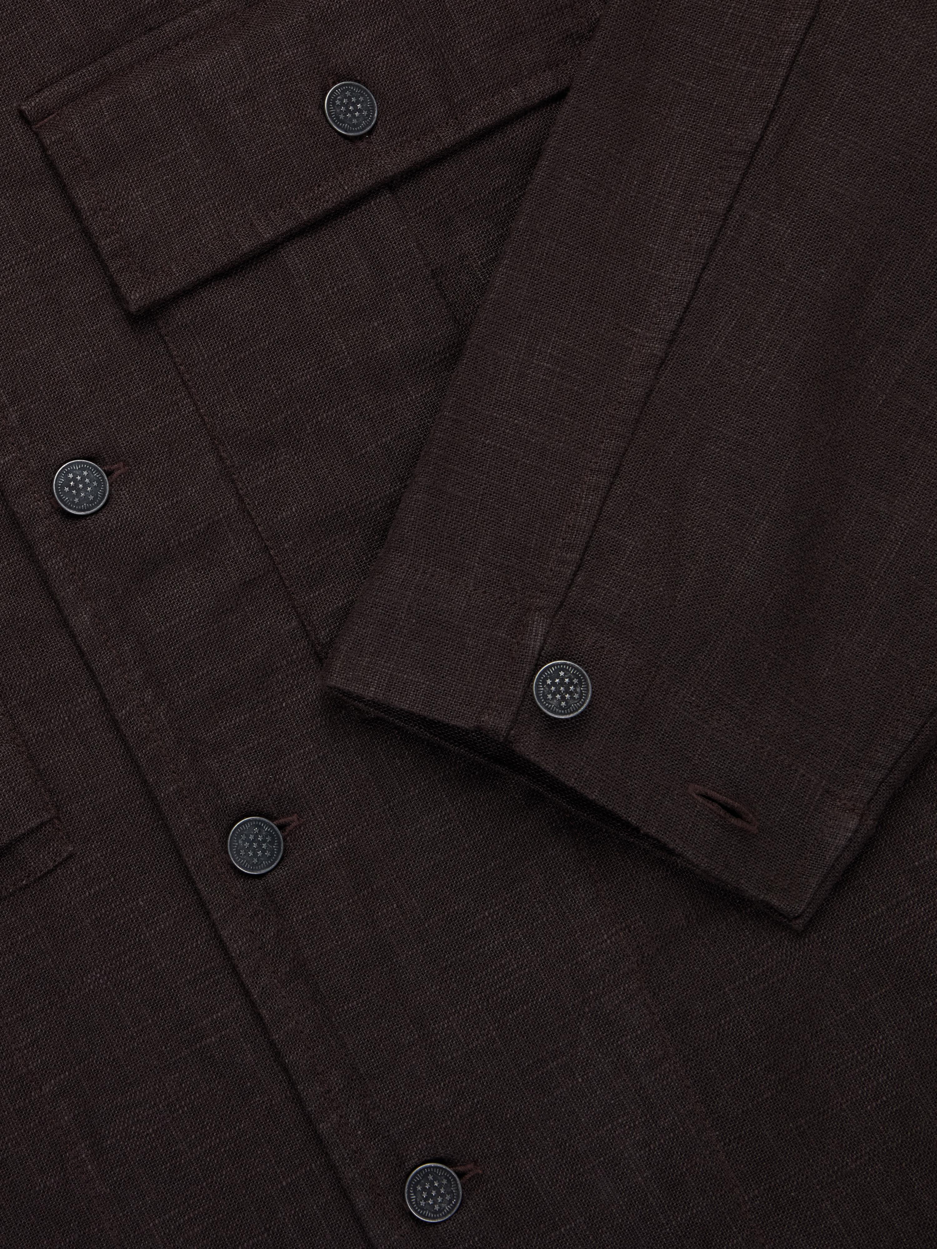 M43 Overshirt ~ Chocolate Linen – 3sixteen