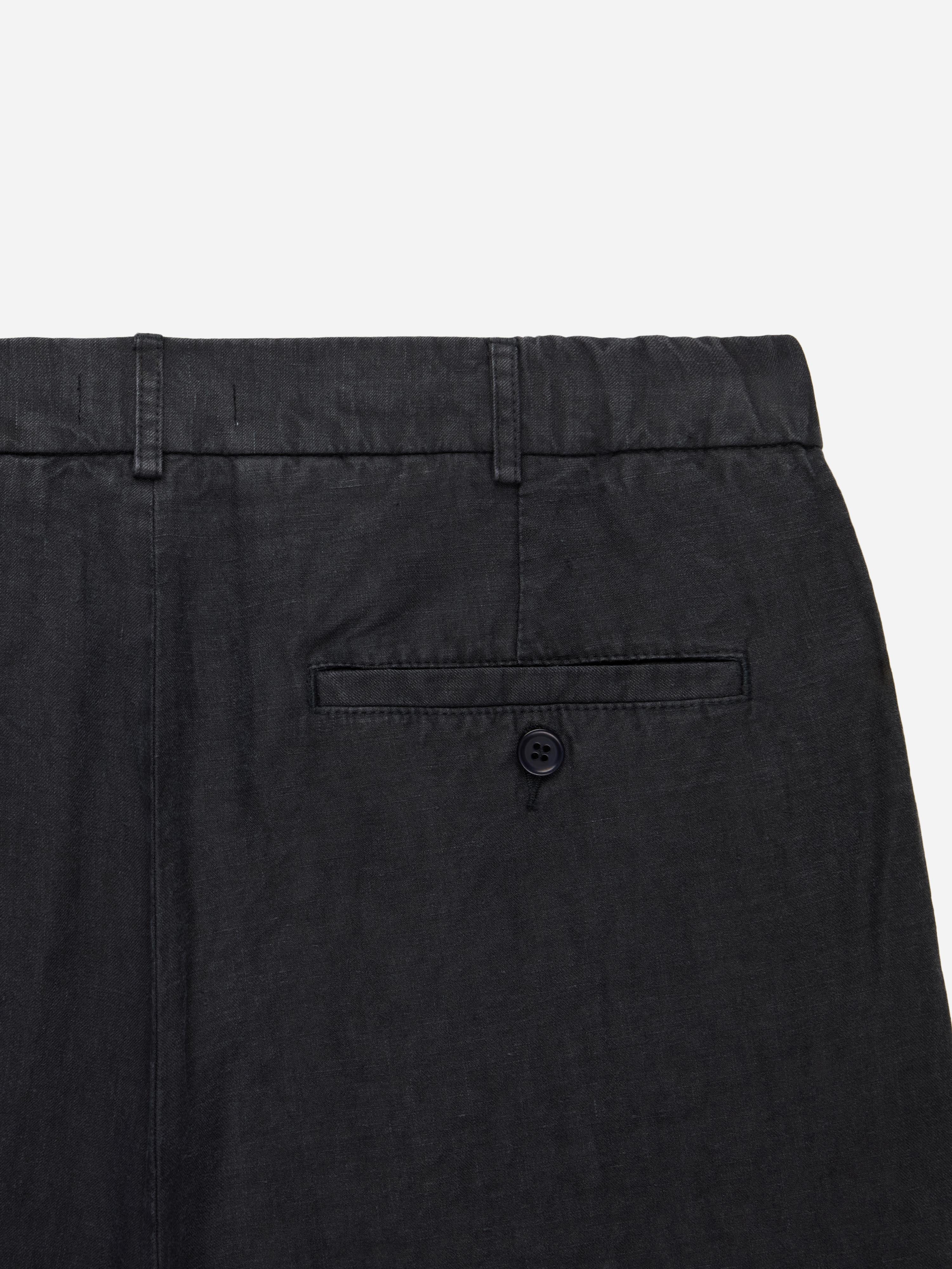 Pleated Trouser ~ Black Linen – 3sixteen