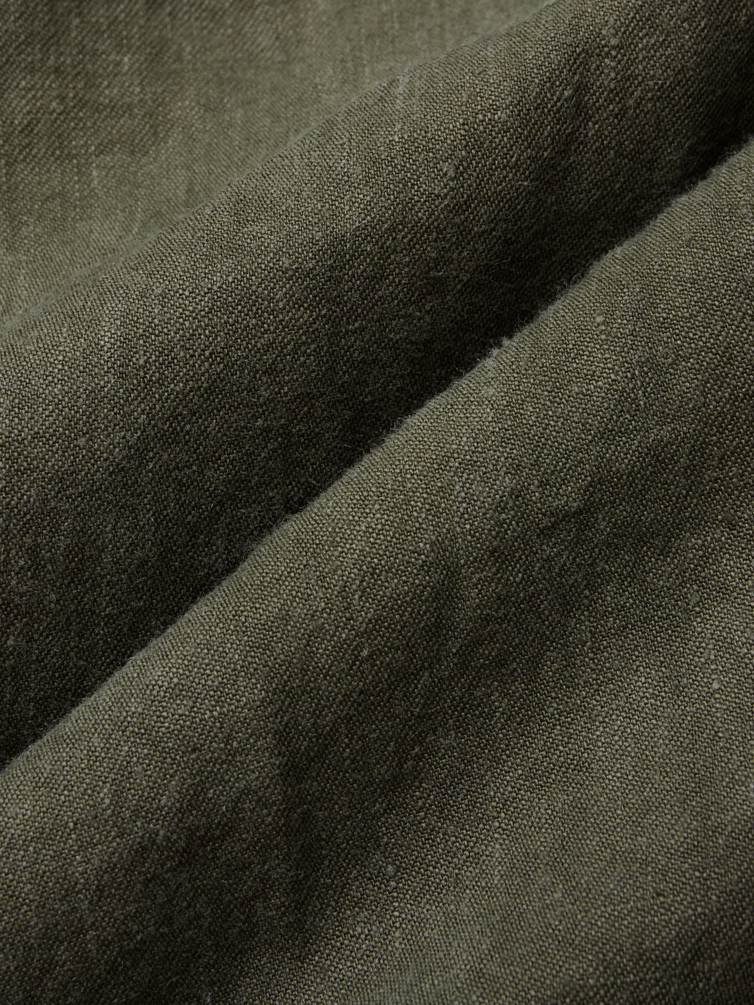 Pleated Trouser ~ Olive Linen – 3sixteen