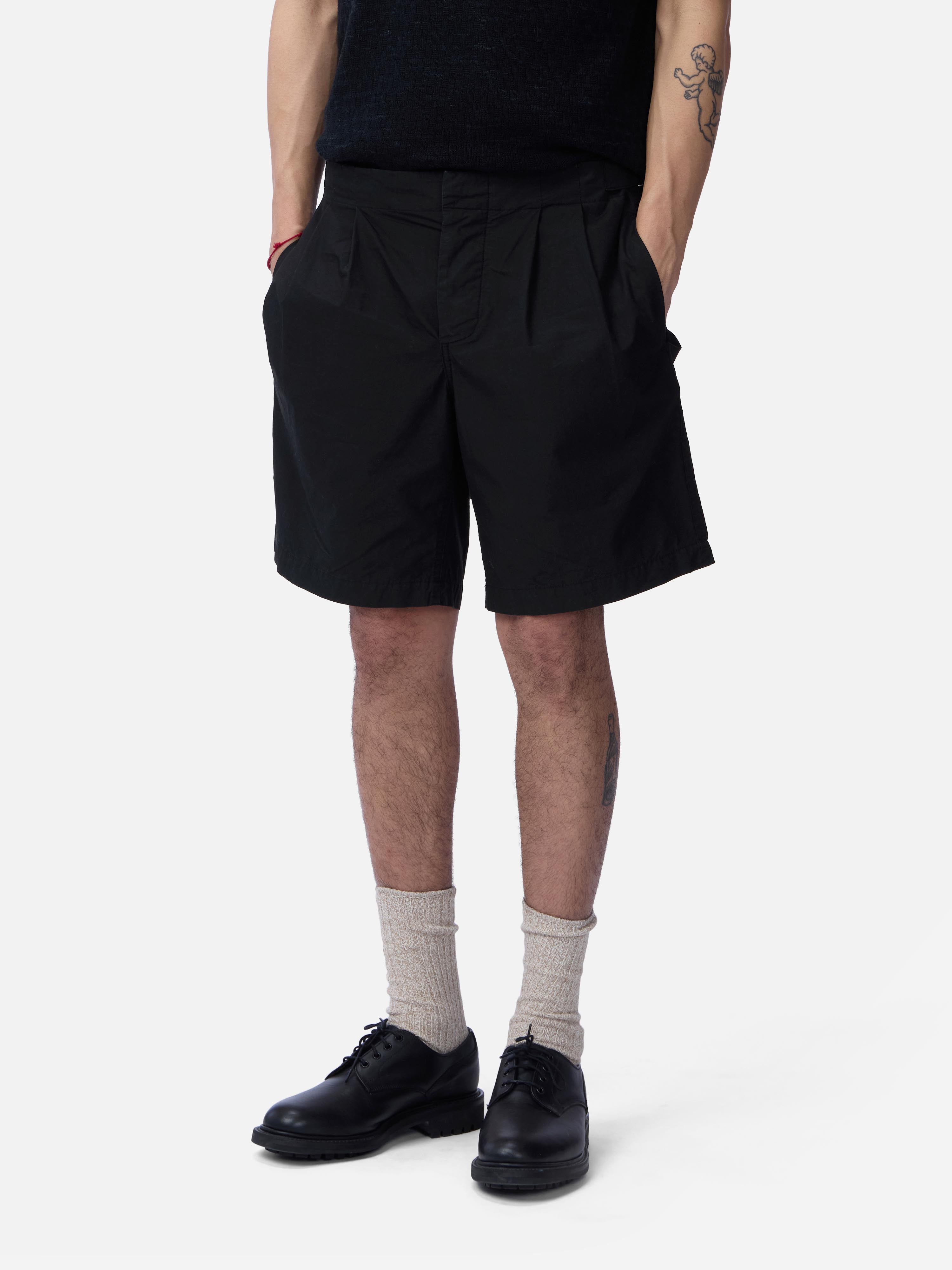 Safari Shorts ~ Black Poplin – 3sixteen