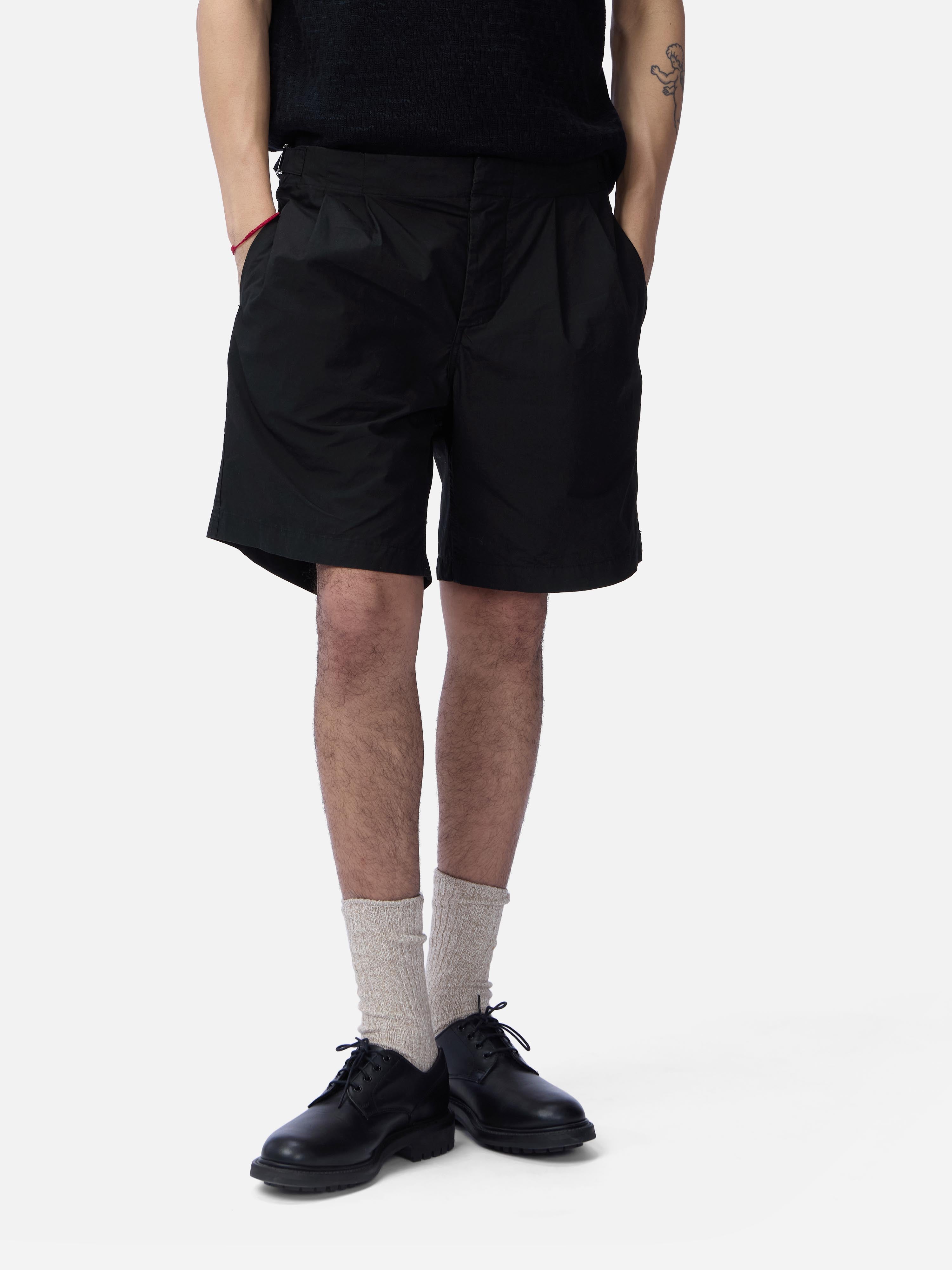 Safari Shorts ~ Black Poplin – 3sixteen Safari Shorts ~ Black Poplin – 3sixteen