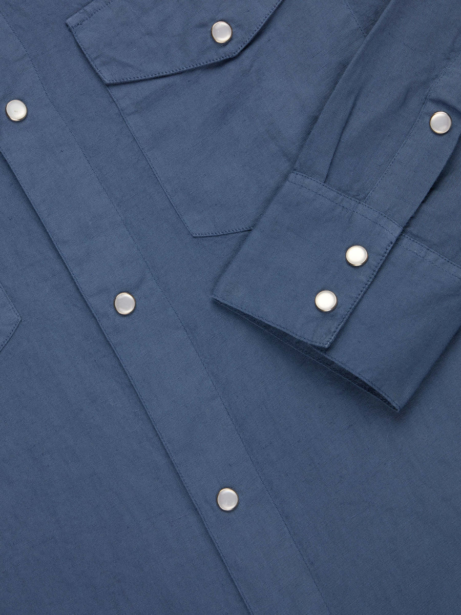 Snap Western Shirt ~ Slate Garment Dyed