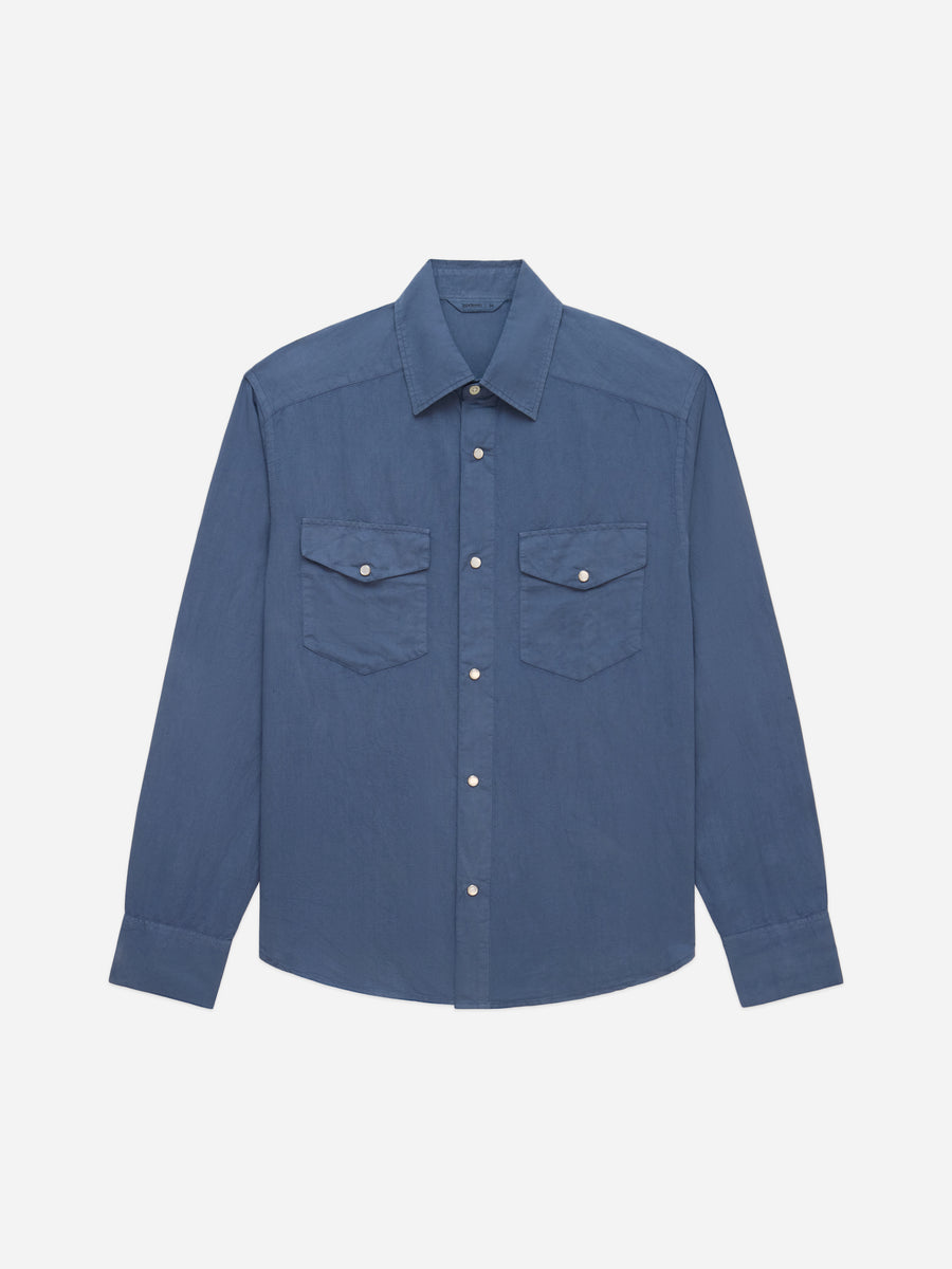 Snap Western Shirt ~ Slate Garment Dyed