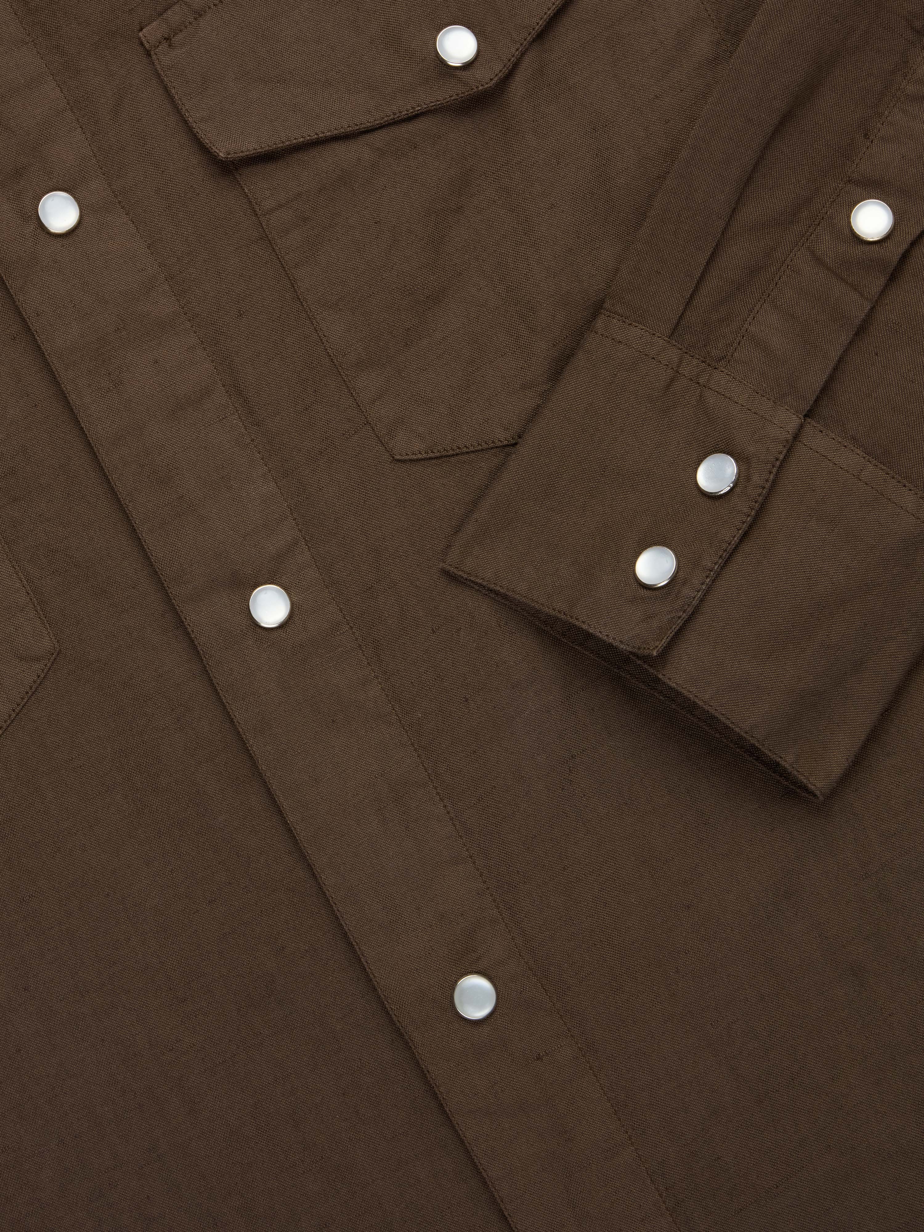 Snap Western Shirt ~ Mocha Garment Dye – 3sixteen
