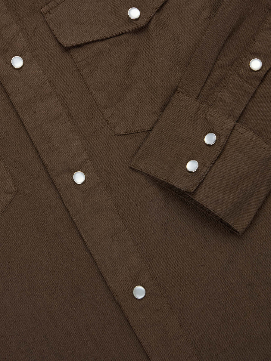 Snap Western Shirt ~ Mocha Garment Dye