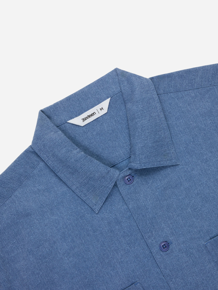 Short Sleeve Workshirt ~ Blue Pigment Dye