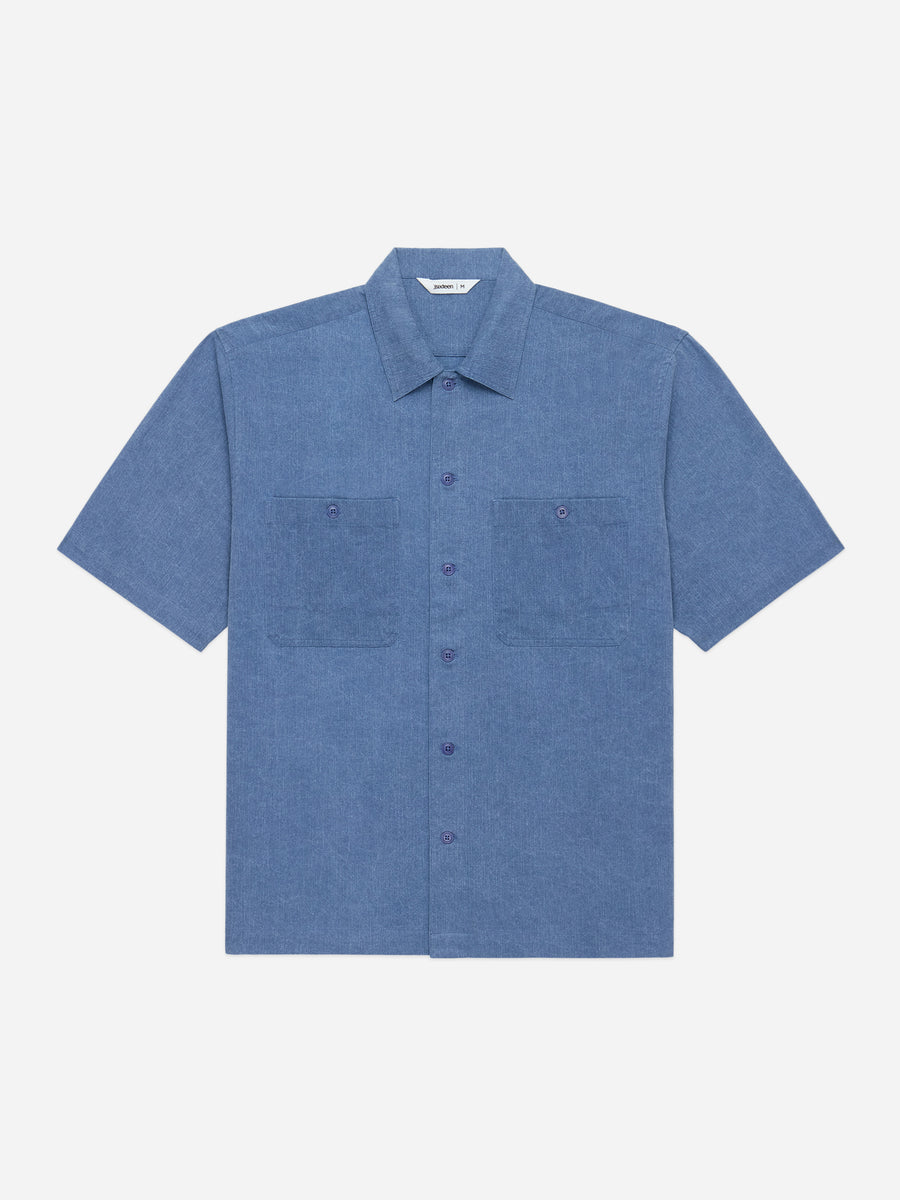 Short Sleeve Workshirt ~ Blue Pigment Dye