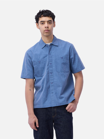 Short Sleeve Workshirt Blue Pigment Dye by 3sixteen