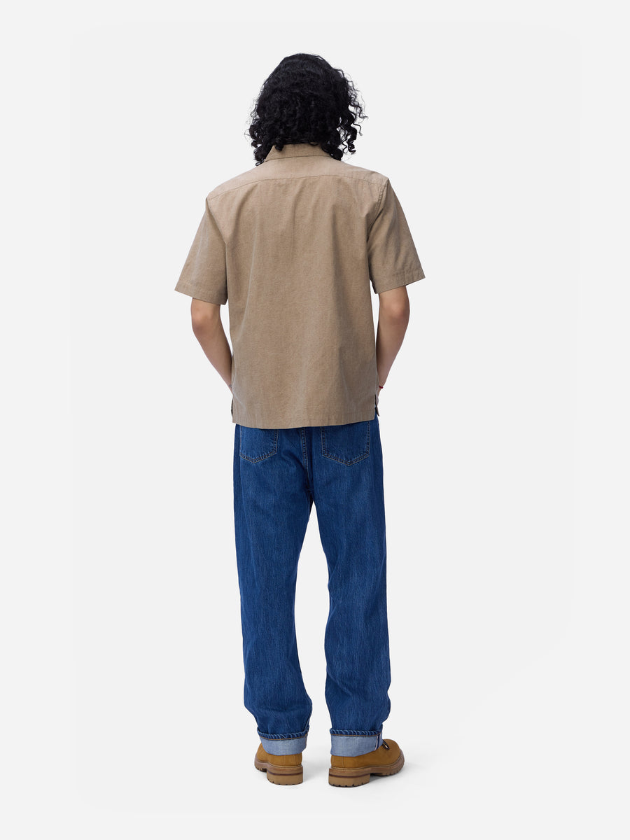 Short Sleeve Workshirt ~ Brown Pigment Dye