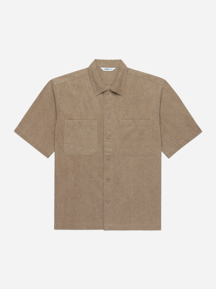 Short Sleeve Workshirt ~ Brown Pigment Dye