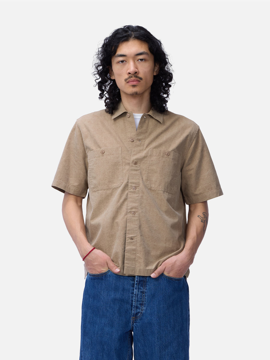 Short Sleeve Workshirt ~ Brown Pigment Dye 3sixteen Short Sleeve Workshirt ~ Brown Pigment Dye 3sixteen
