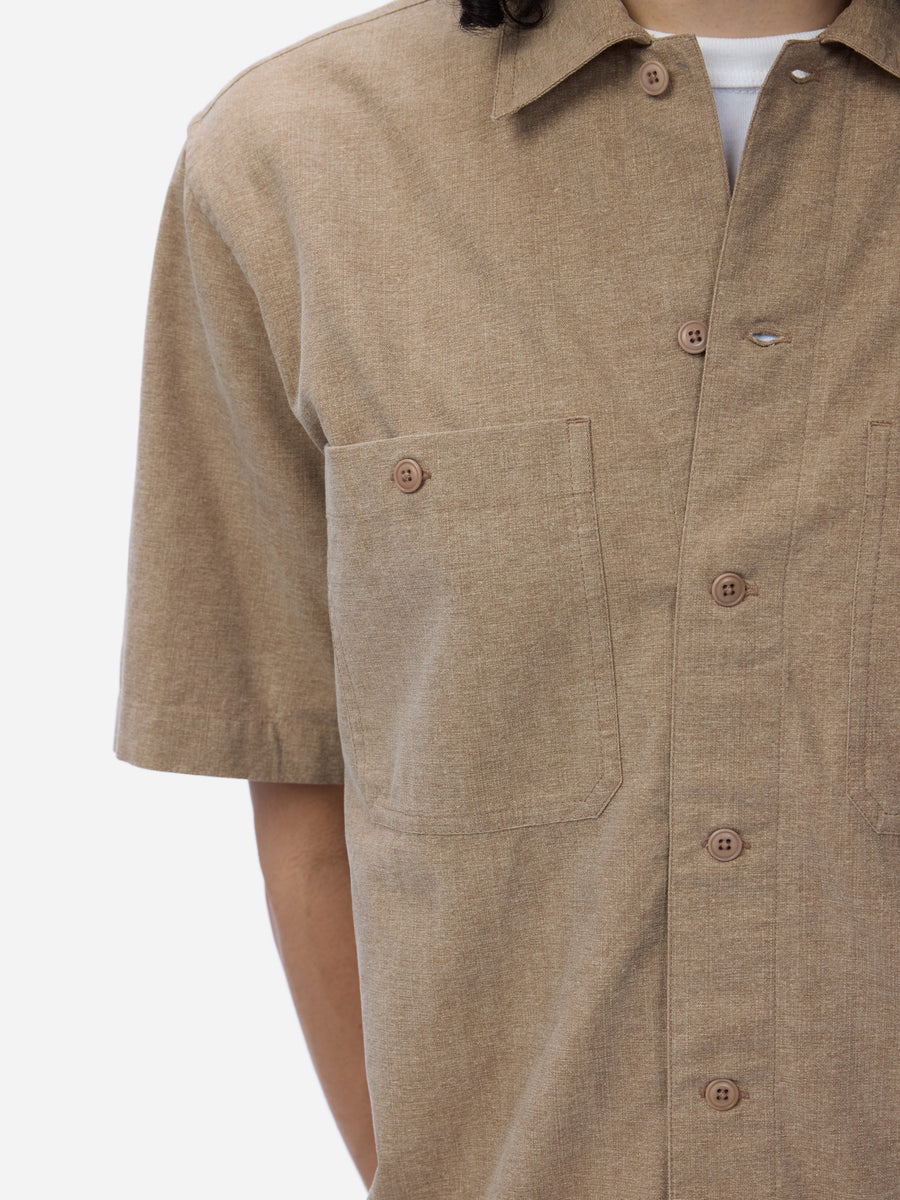 Short Sleeve Workshirt ~ Brown Pigment Dye