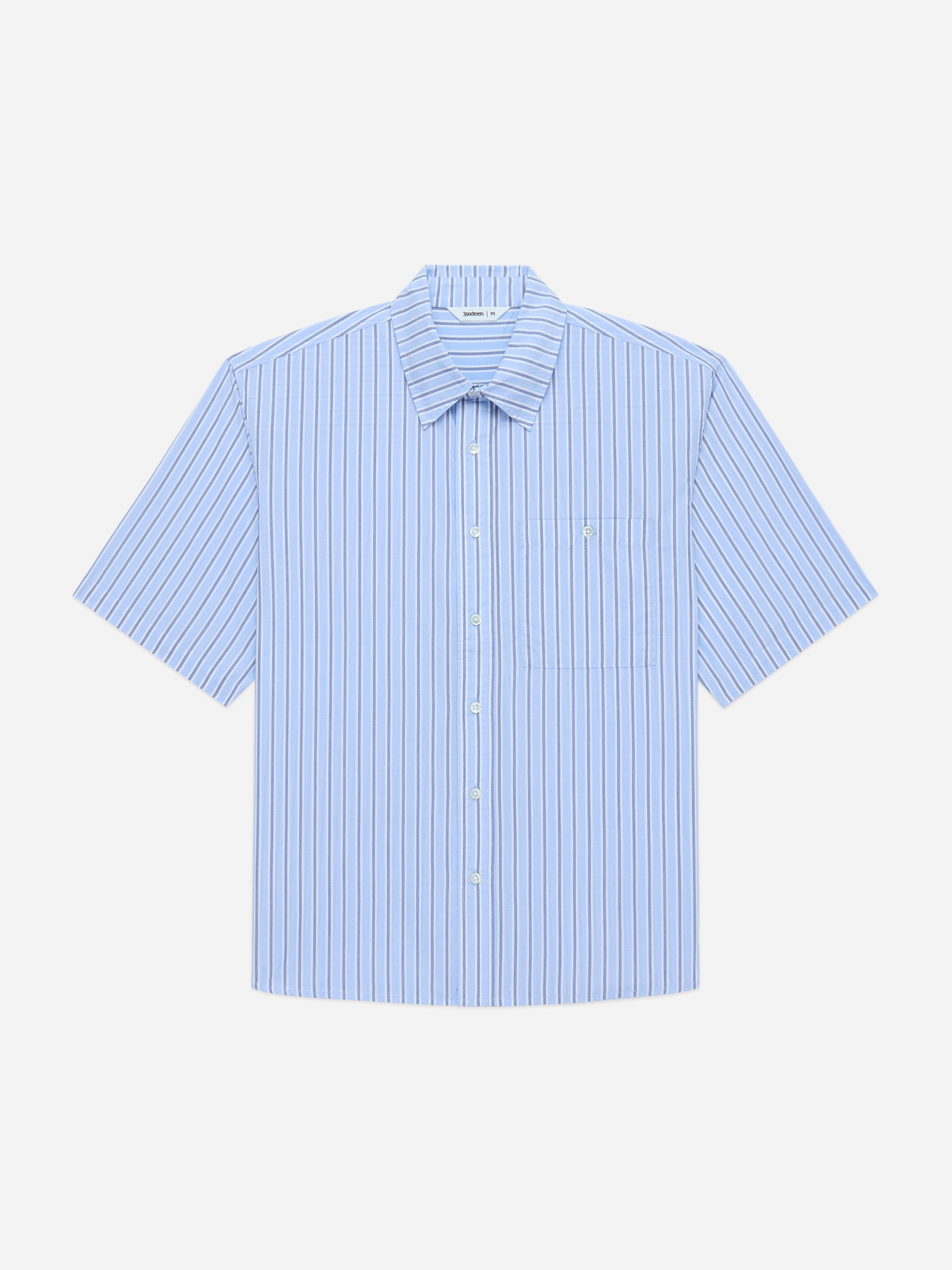 Short Sleeve Commuter Shirt ~ Blue Stripe – 3sixteen