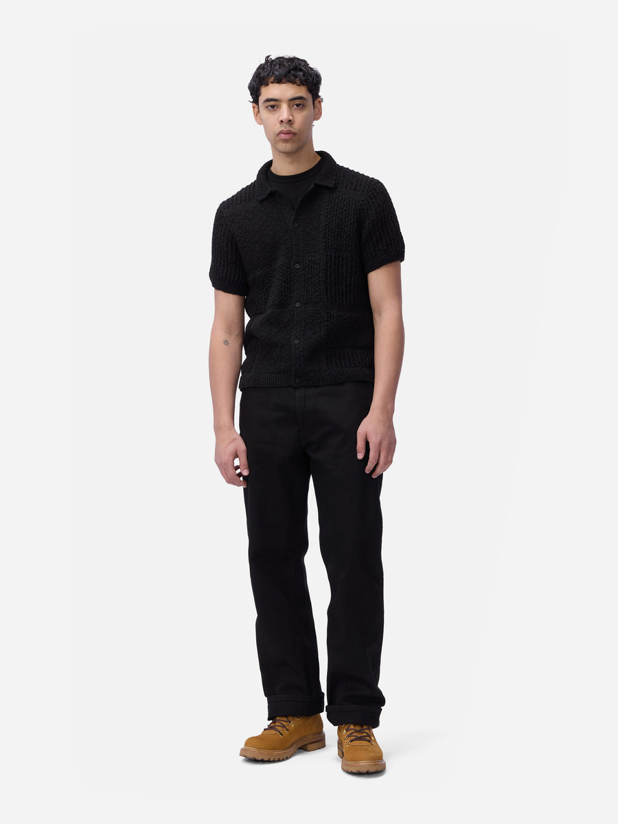Short Sleeve Knit Shirt ~ Black De Stijl