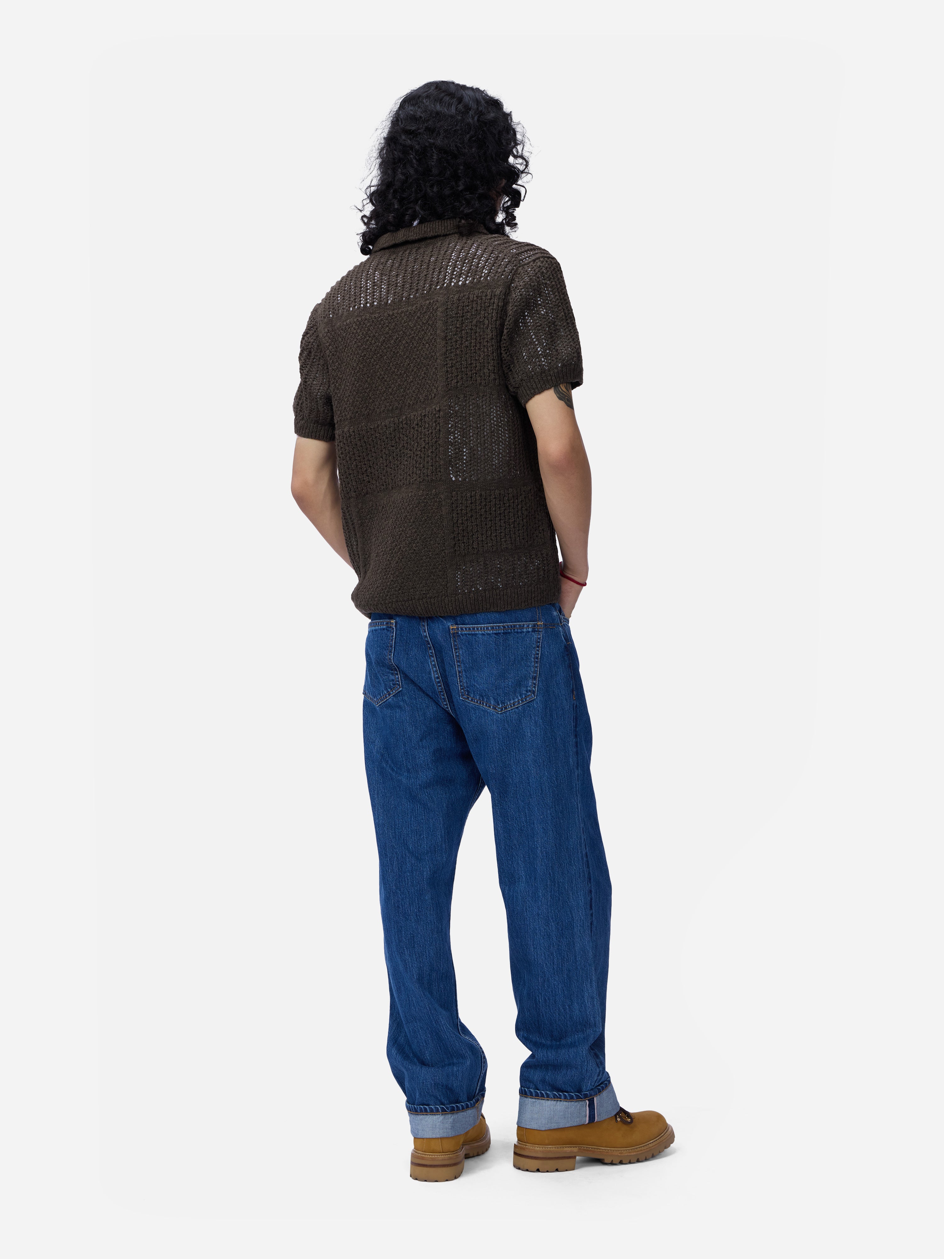 Short Sleeve Knit Shirt ~ Umber De Stijl – 3sixteen